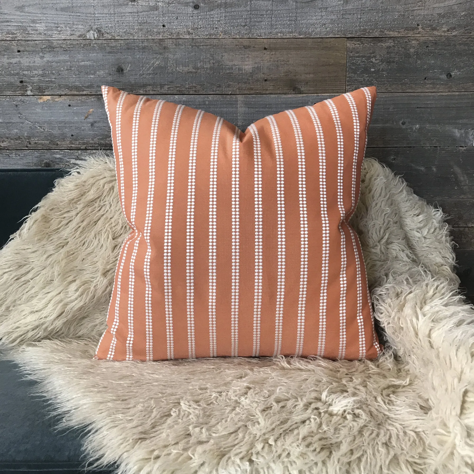 Bright Orange Tribal Stripe Throw Pillow Cover 24x24