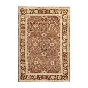 Brown Antique Indian Agra Rug - 5'9" x 8'5"