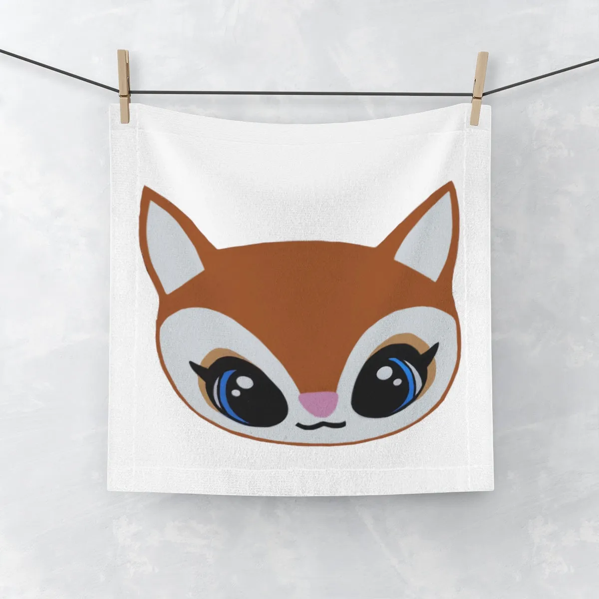 Brown Deer Face Towel