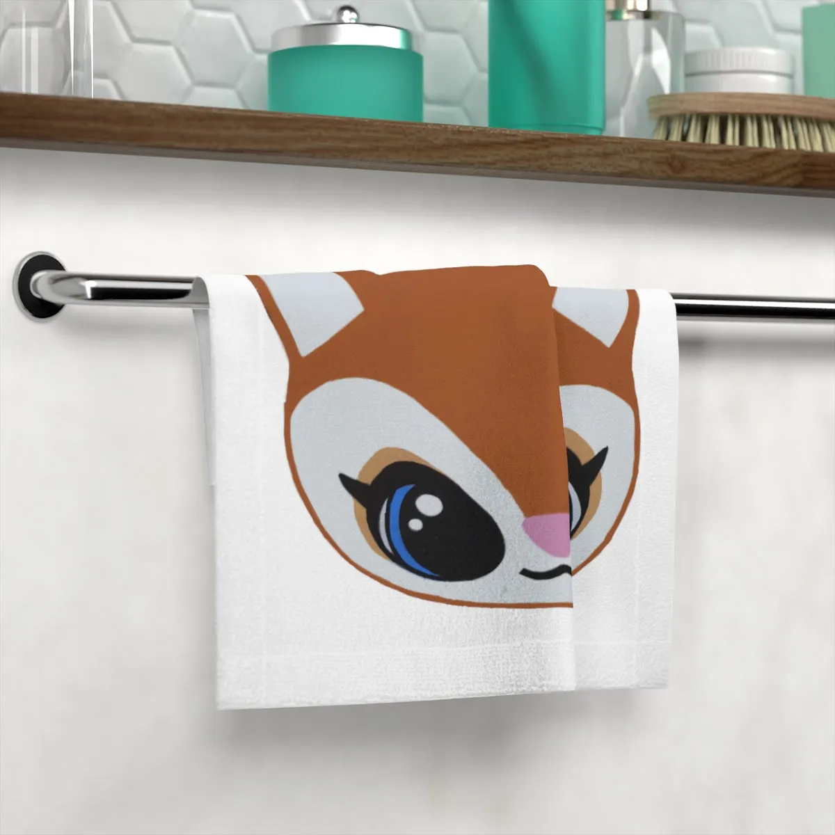 Brown Deer Face Towel