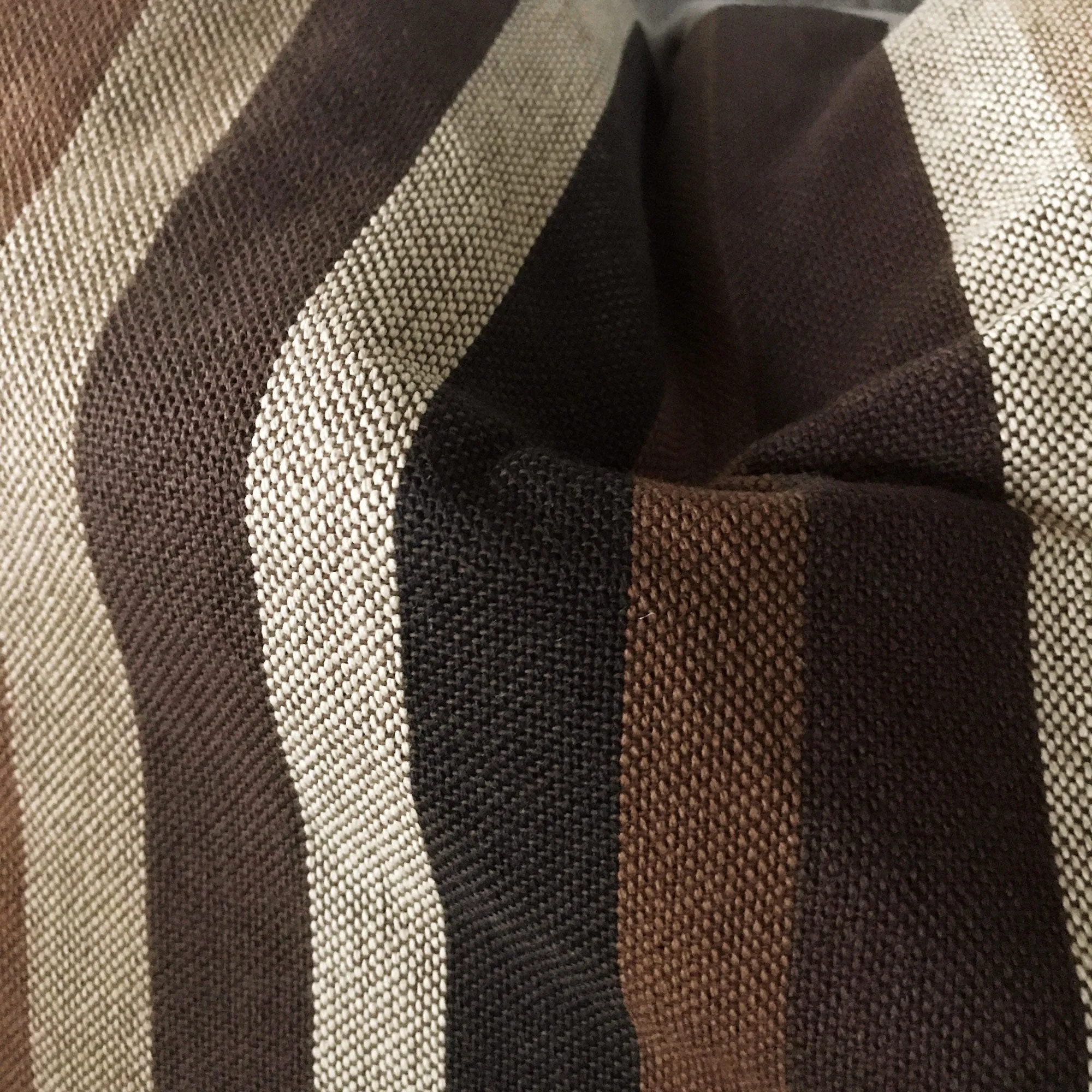 Brown Modern Stripe Woven Lumbar Pillow Cover 15x26