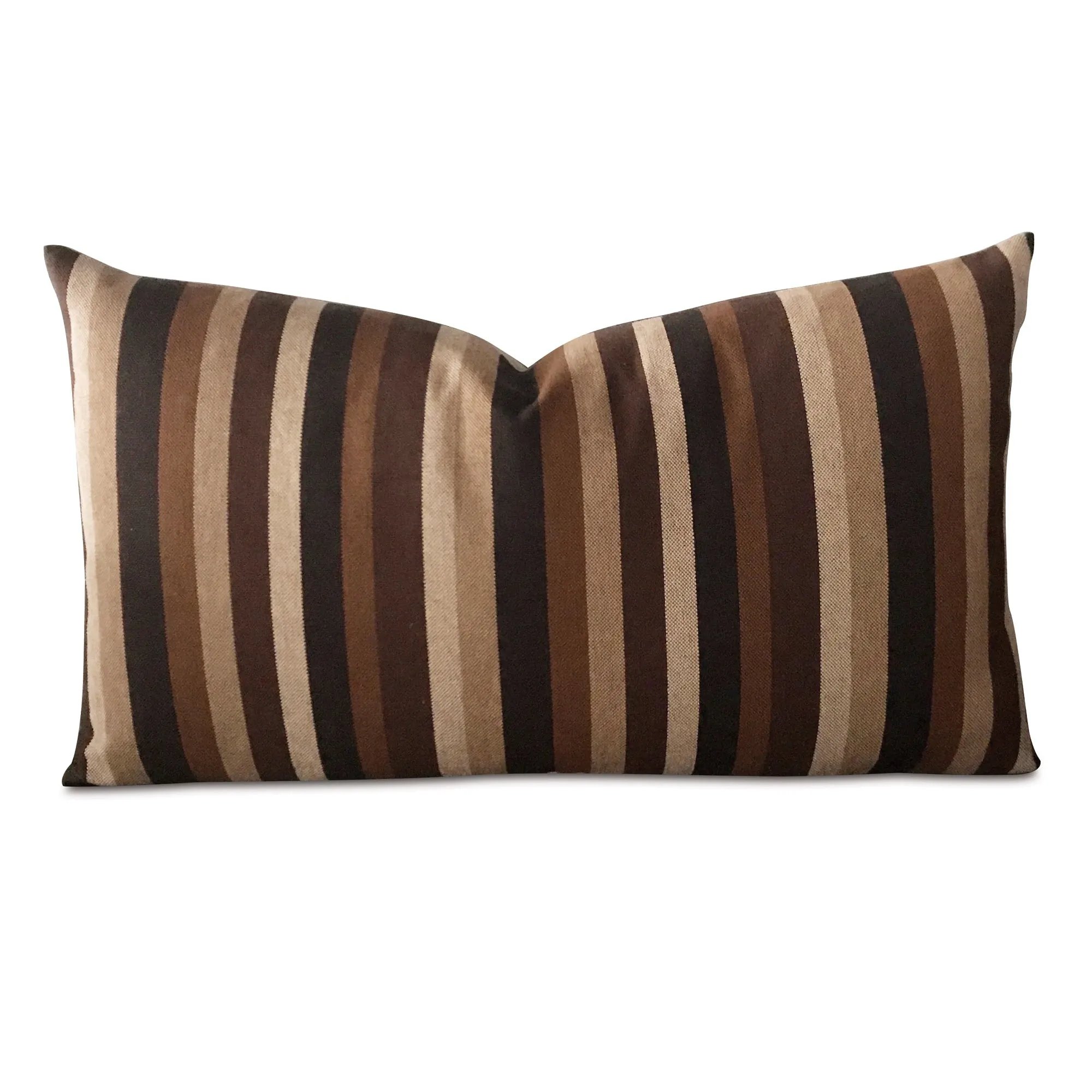 Brown Modern Stripe Woven Lumbar Pillow Cover 15x26