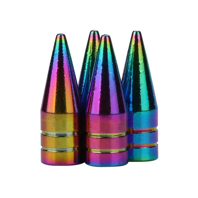 Bullet Grenade design Aluminum Car tire valve caps Pack Of 4 PC