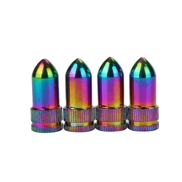 Bullet Grenade design Aluminum Car tire valve caps Pack Of 4 PC