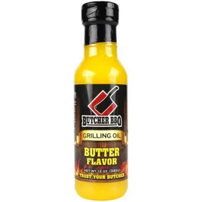 Butcher BBQ Butter Flavor Grilling Oil 12 oz. Bottle Competition Rated Msg Free