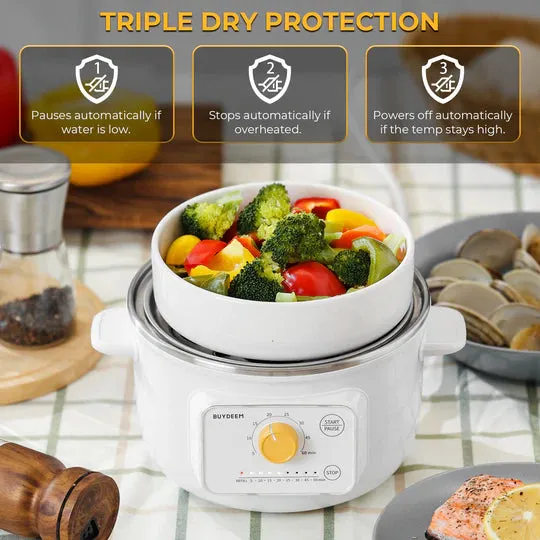 Buydeem G32 Mini Electric Food Steamer, 1.6QT