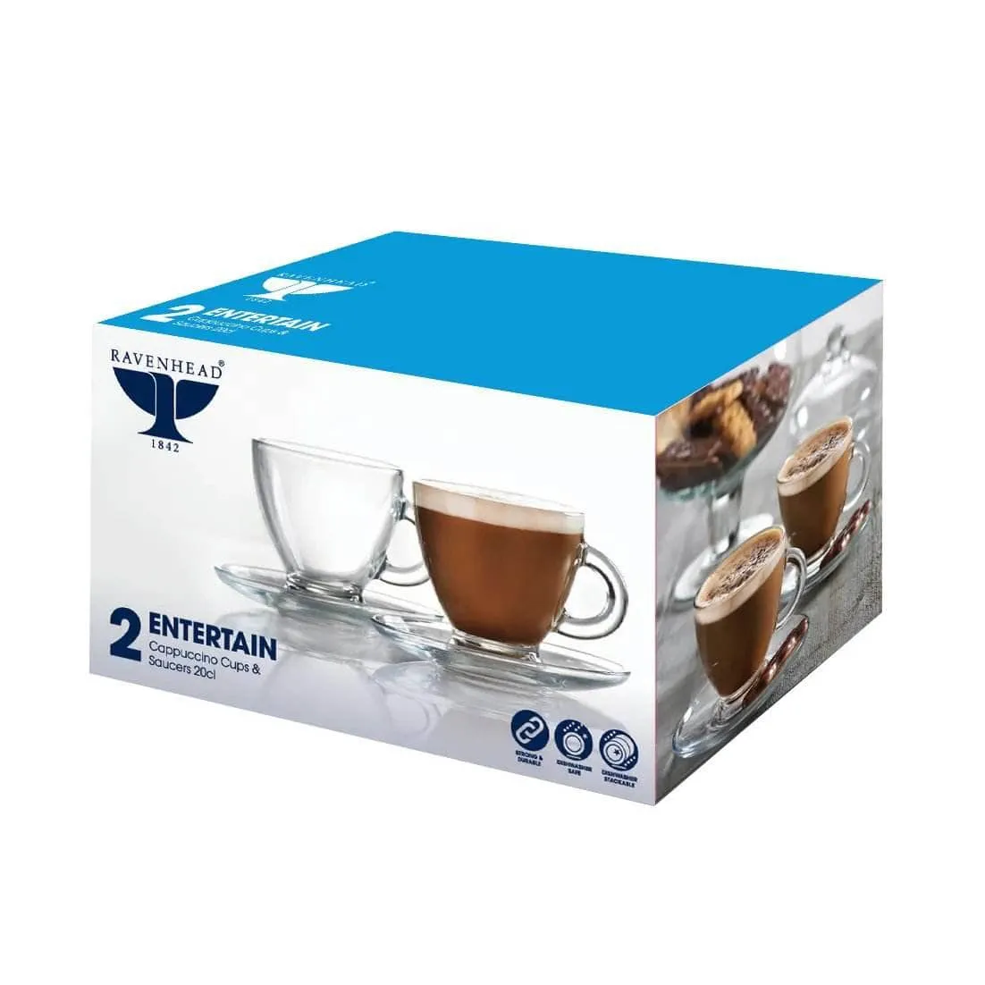 Cappuccino Cup & Saucer Set of 2