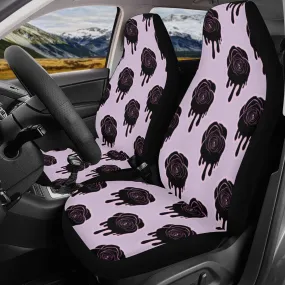 Car Accessories | Car Seat Covers for Front & Back | Cool Fitted Sweat Protector | Vehicle Interiors Upholstery | Halloween Black Roses