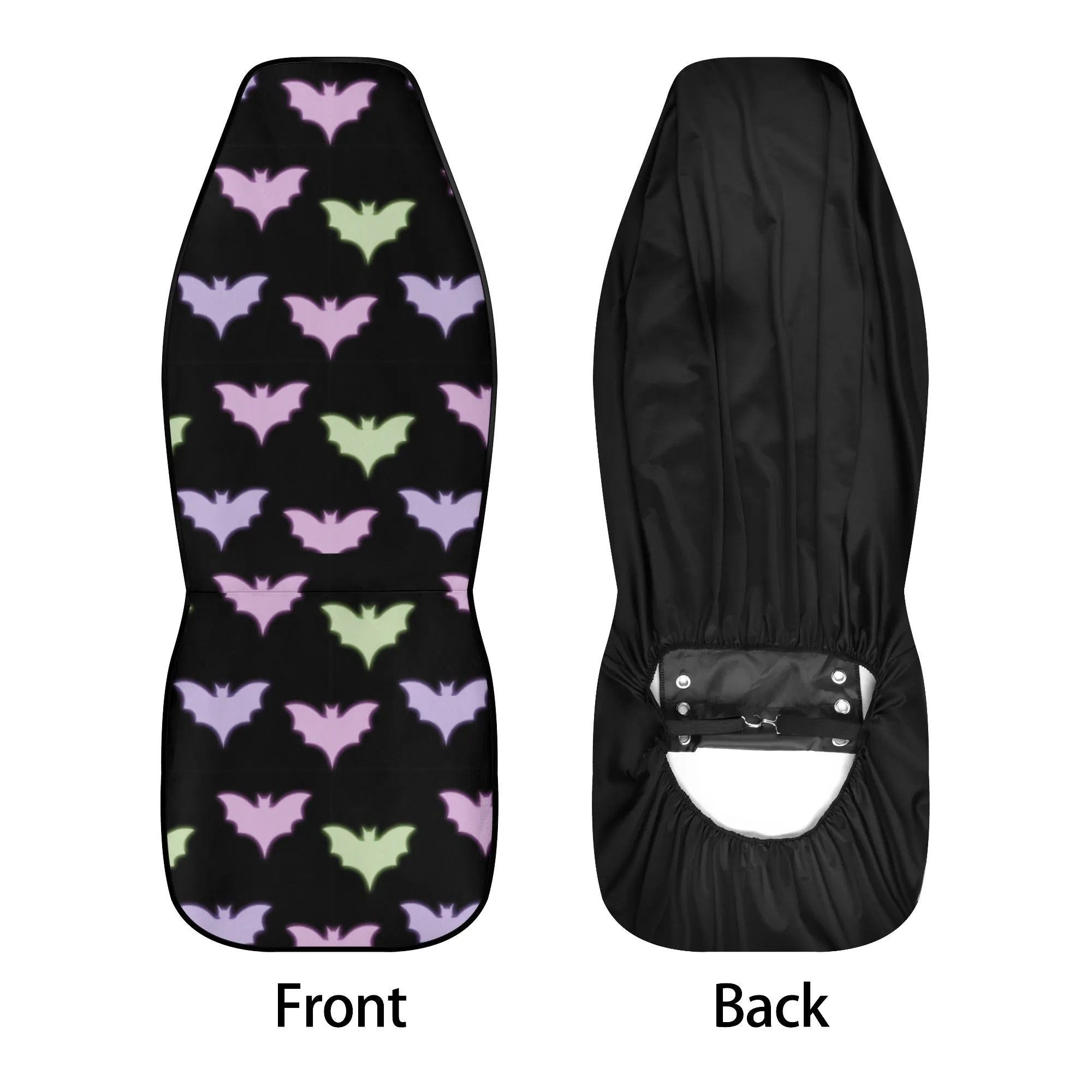 Car Accessories | Car Seat Covers for Front & Back | Cool Fitted Sweat Protector | Vehicle Interiors Upholstery | Pastel Goth Bats