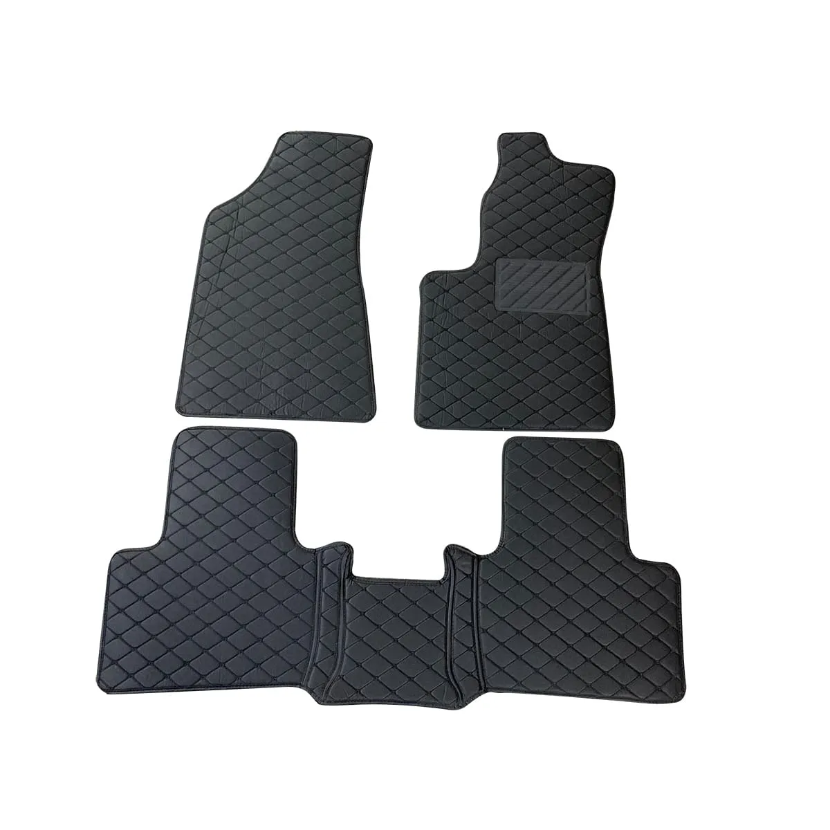 Changan Alsvin 7D Eco Floor Mats Black Stitched Multi Color Thread 3 Pcs - Model 2019-2024