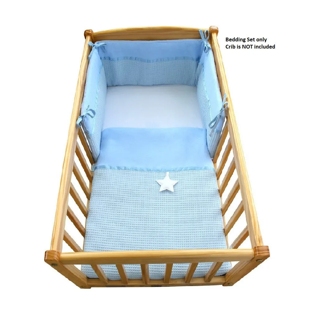 Clair De Lune Waffle Star Crib Set (Blue)