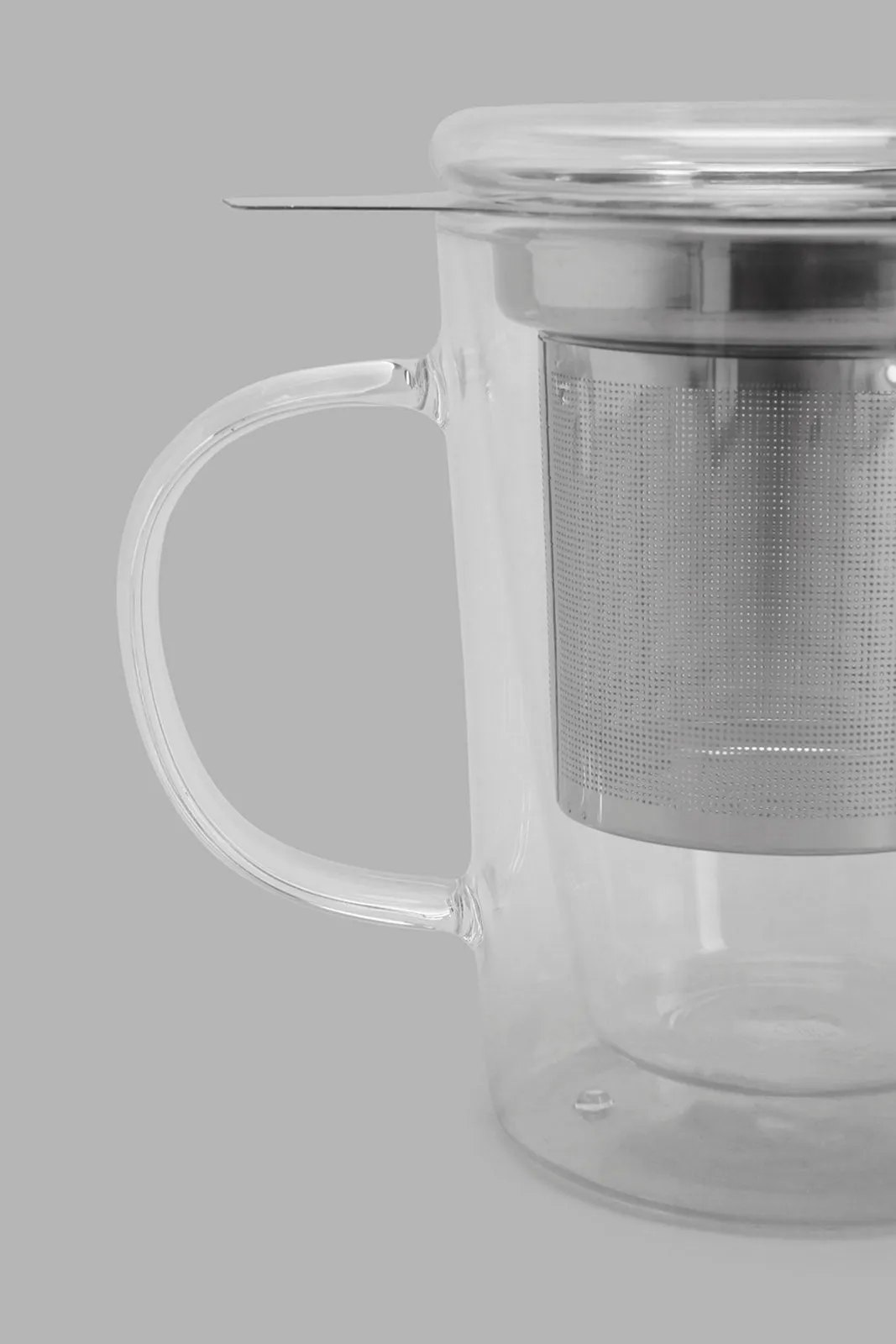 Clear Double Wall Glass Tea Cup With Filter