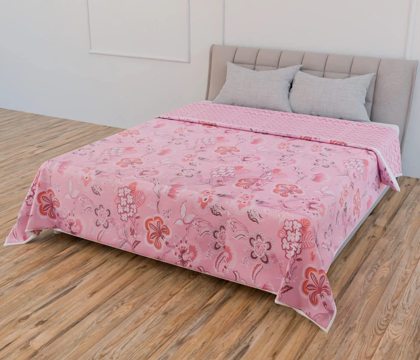 Curious Lifestyle Cotton Soft Hand Block Printed Reversible Dohar AC Blanket Double Bed King Size (Size-84*90/C2)