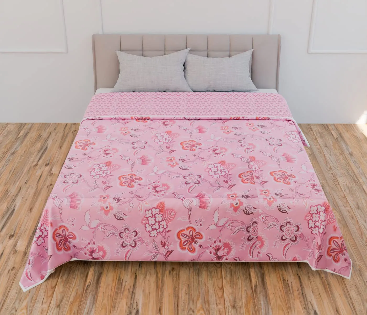 Curious Lifestyle Cotton Soft Hand Block Printed Reversible Dohar AC Blanket Double Bed King Size (Size-84*90/C2)