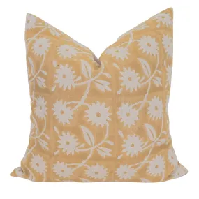 Designer "Sunnyside" Linen Floral Pillow Cover