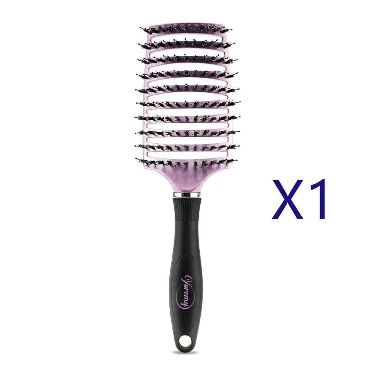 Detangling Hairbrush with Scalp Massager - Bristle & Nylon Comb for Women