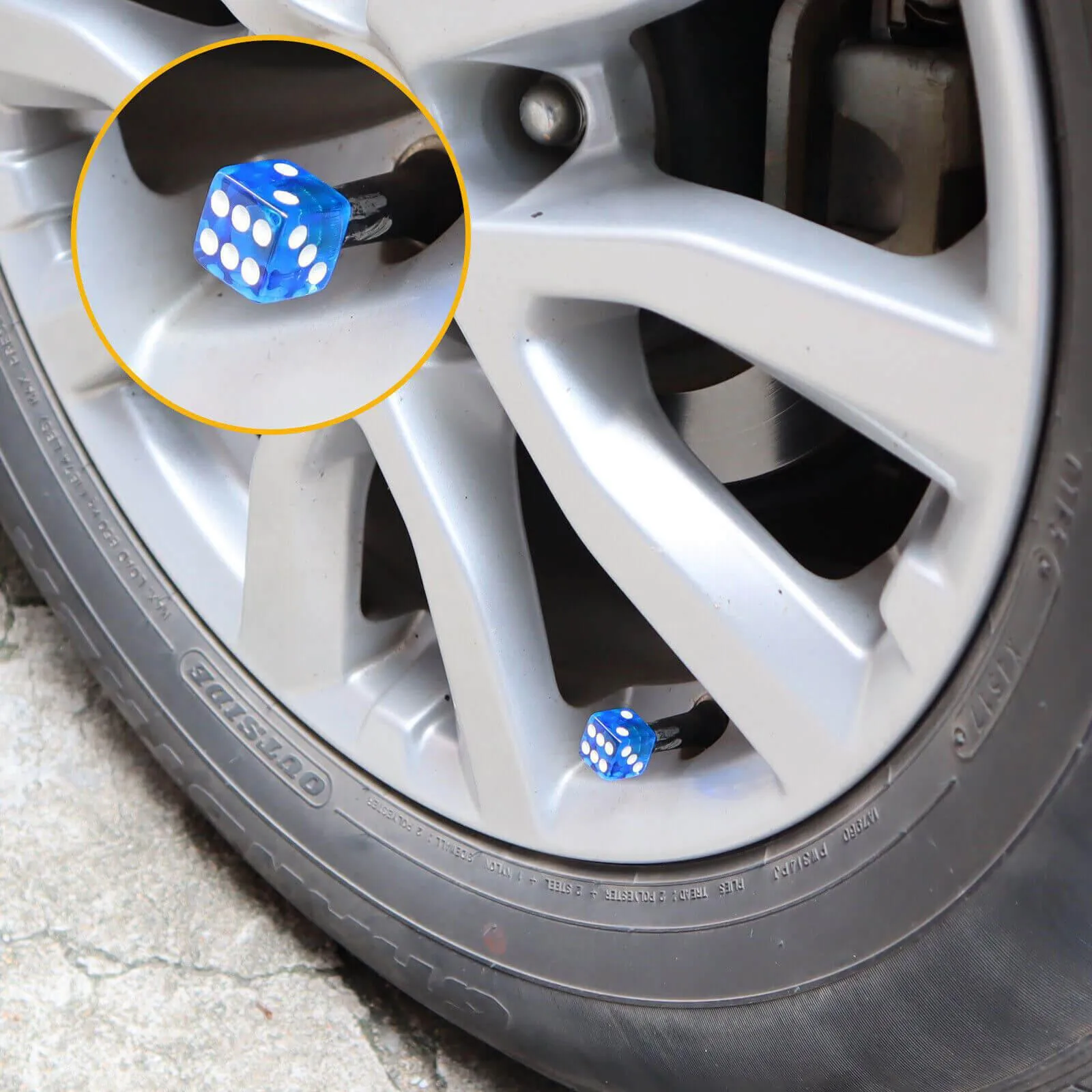 Dice Shape Tyre Valve Caps