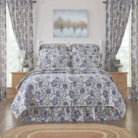 Dorset Navy Floral King Quilt 105Wx95L