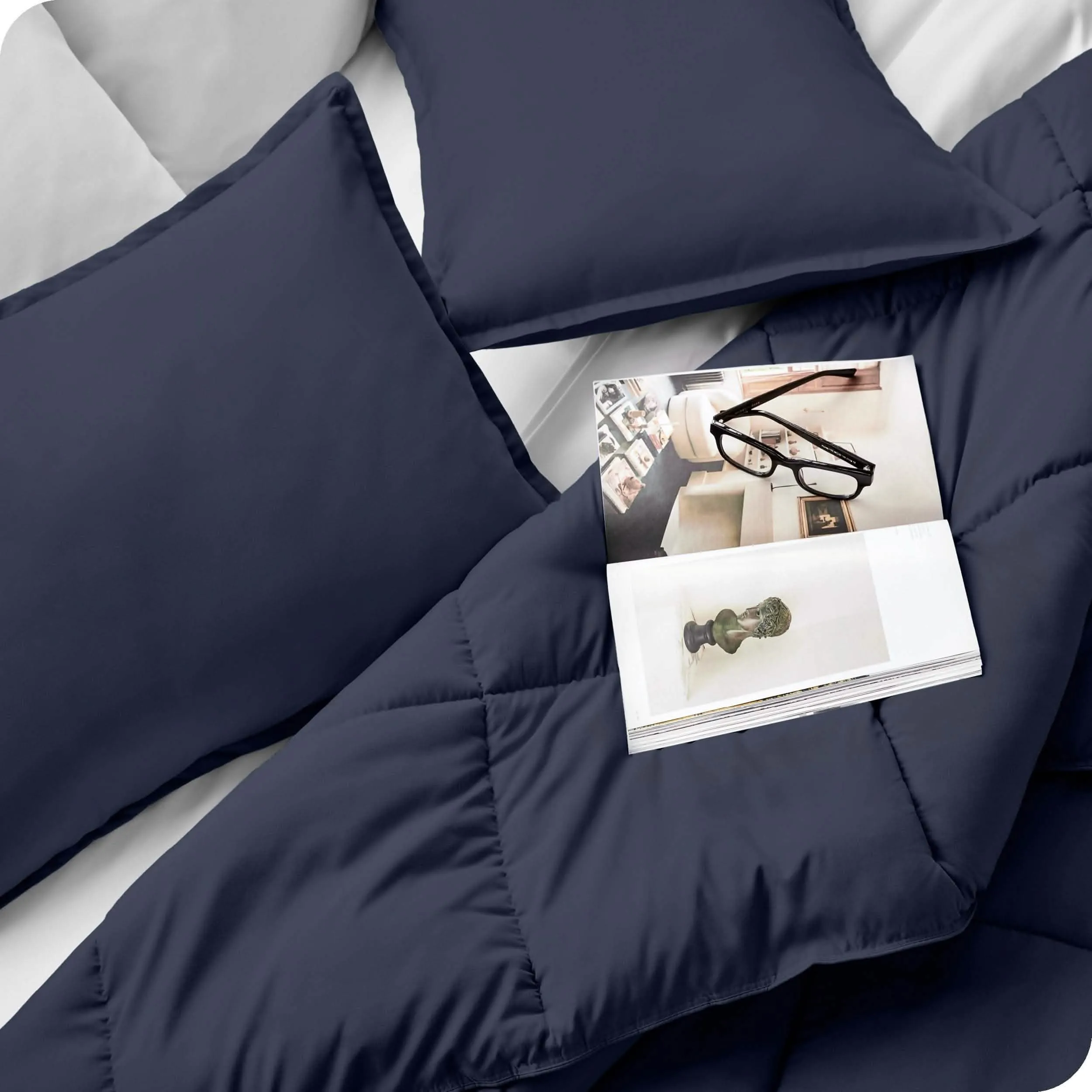 Down Alternative Box Stitch Comforter Set - Queen