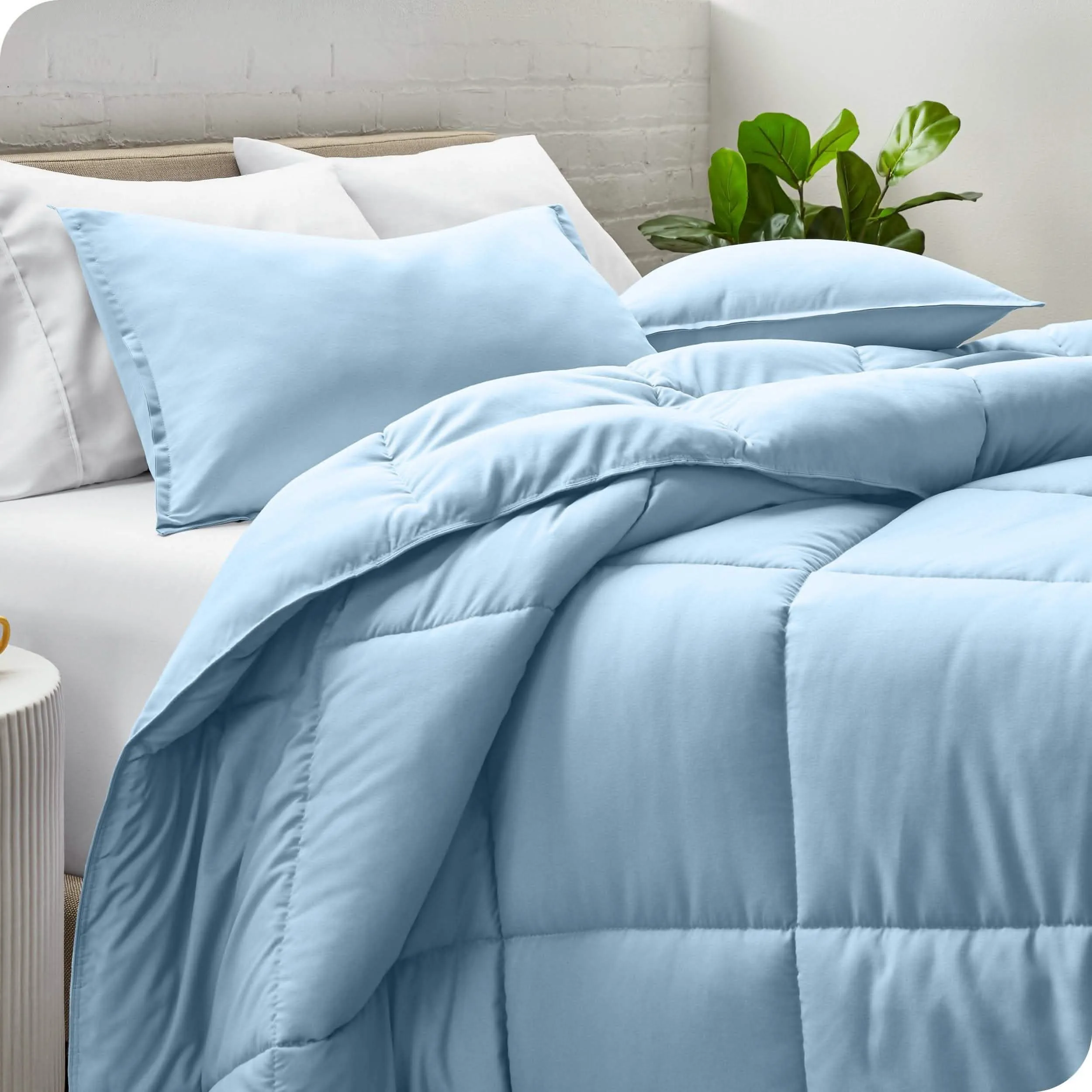 Down Alternative Box Stitch Comforter Set - Queen