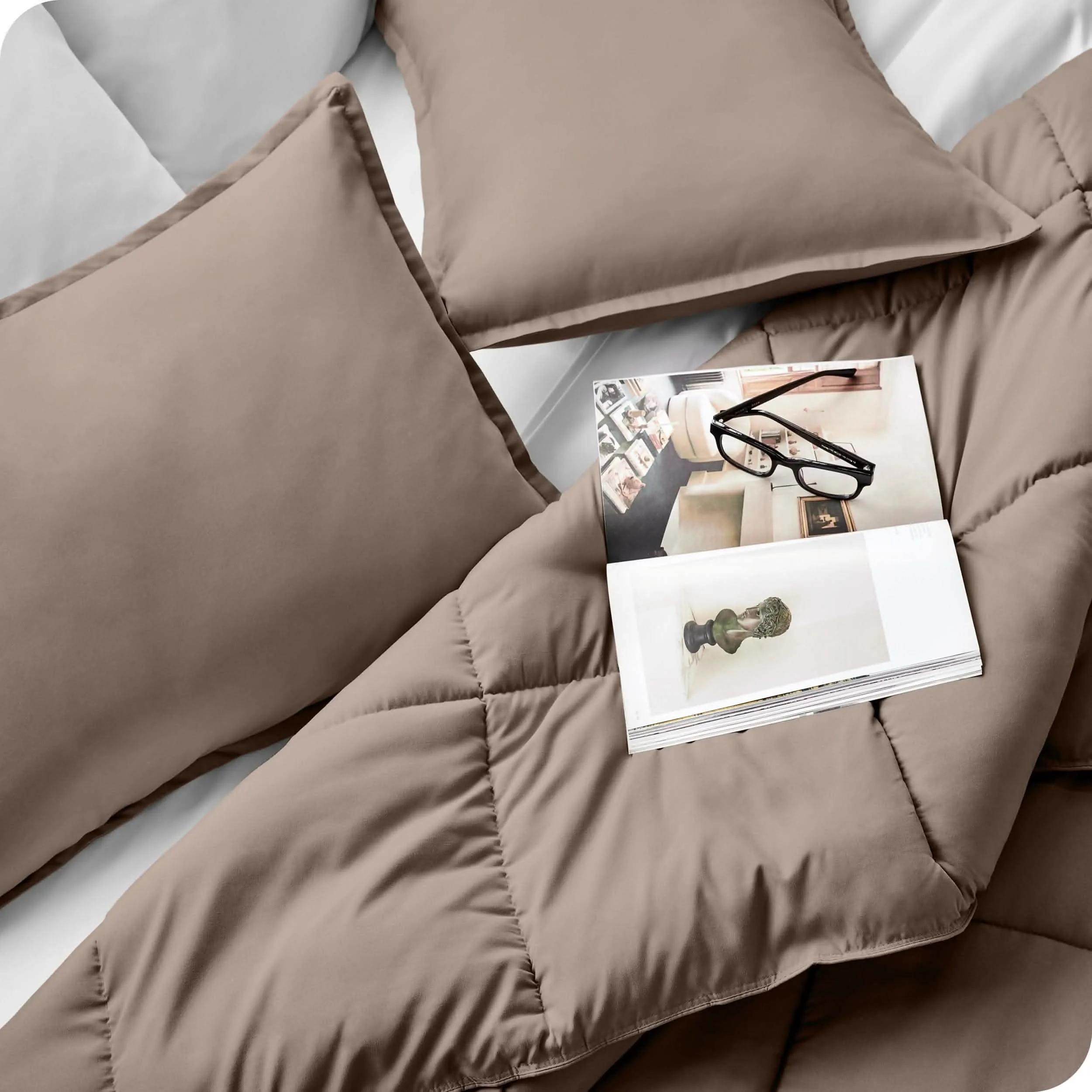 Down Alternative Box Stitch Comforter Set - Queen