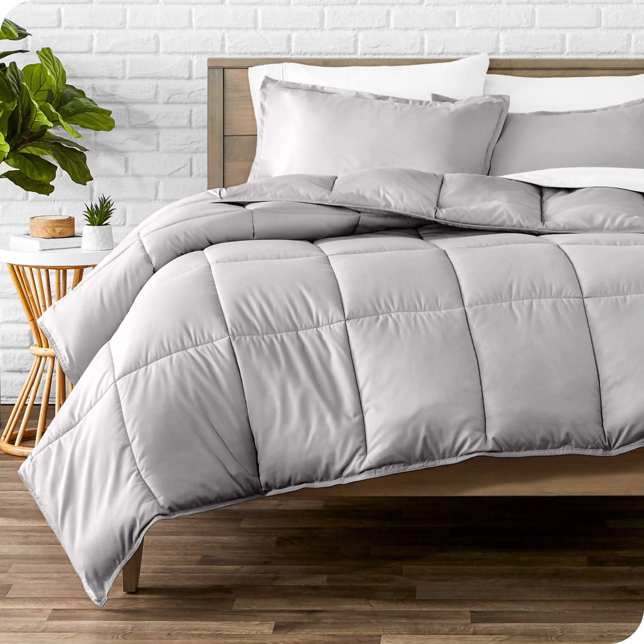 Down Alternative Box Stitch Comforter Set - Queen