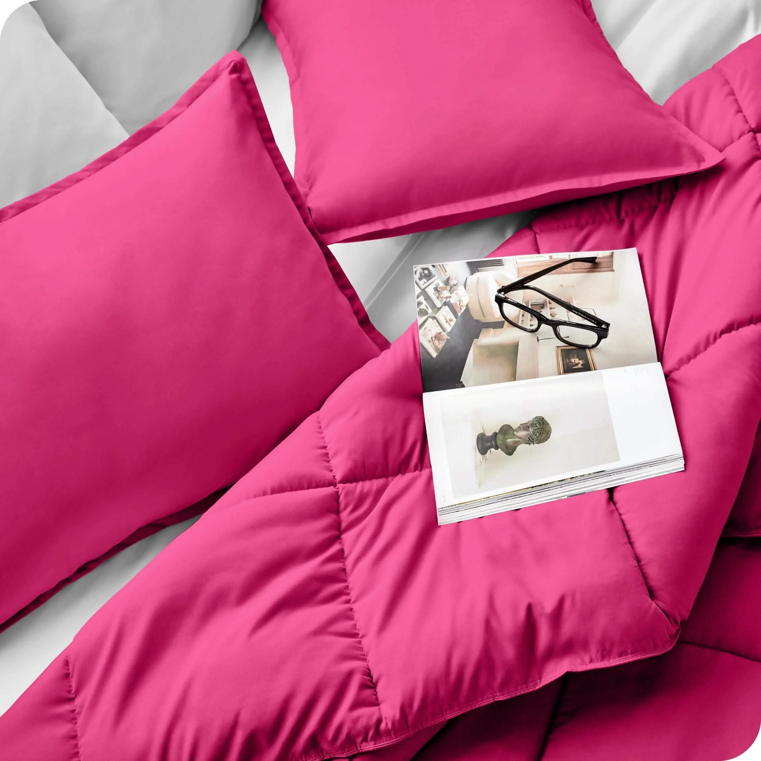 Down Alternative Box Stitch Comforter Set - Queen