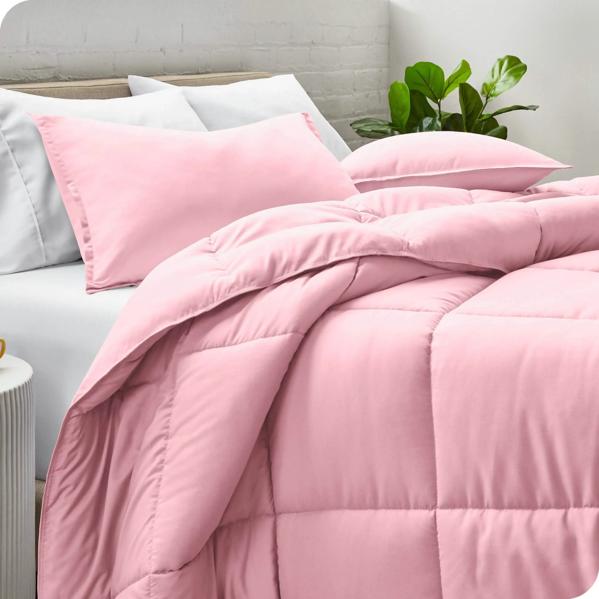 Down Alternative Box Stitch Comforter Set - Queen