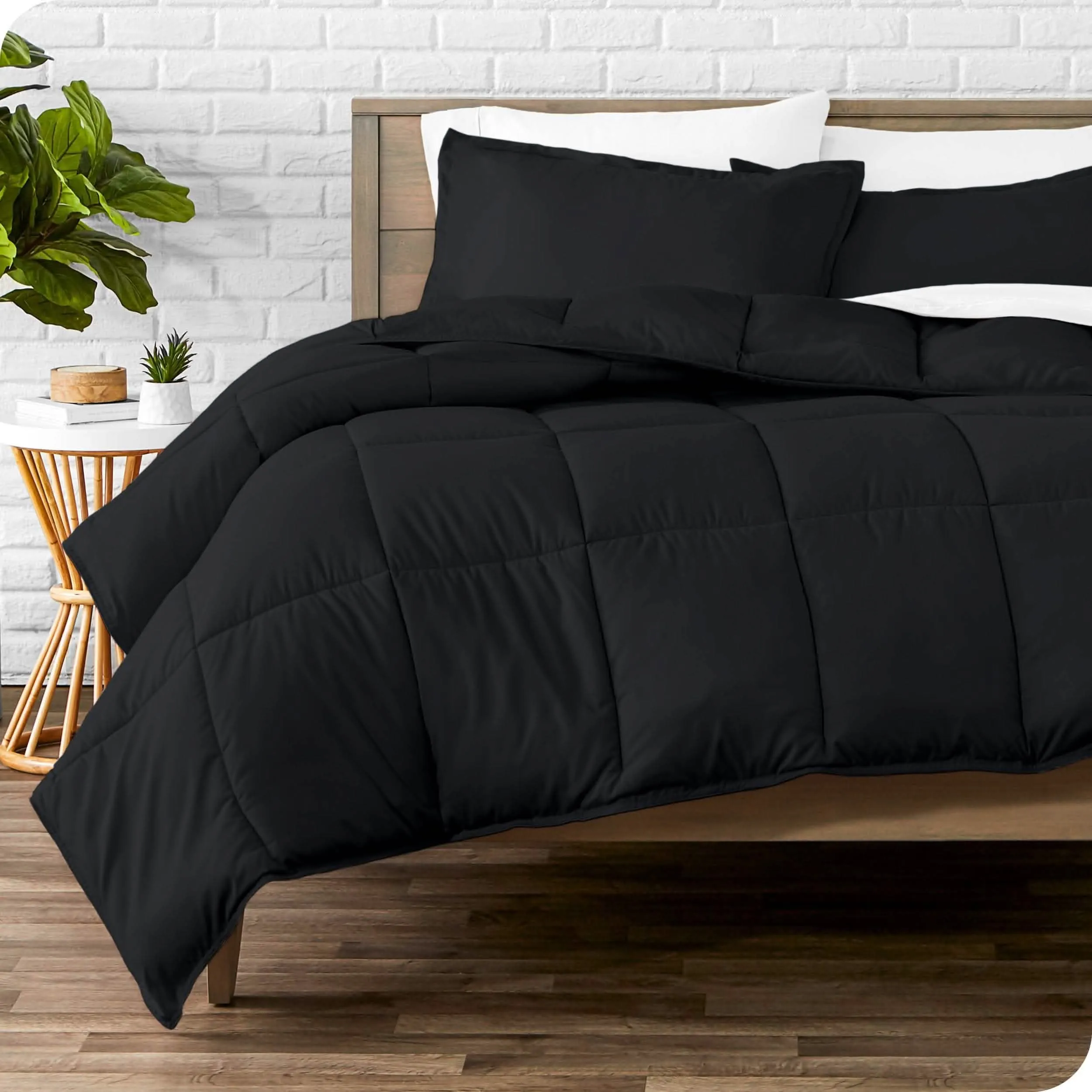 Down Alternative Box Stitch Comforter Set - Queen