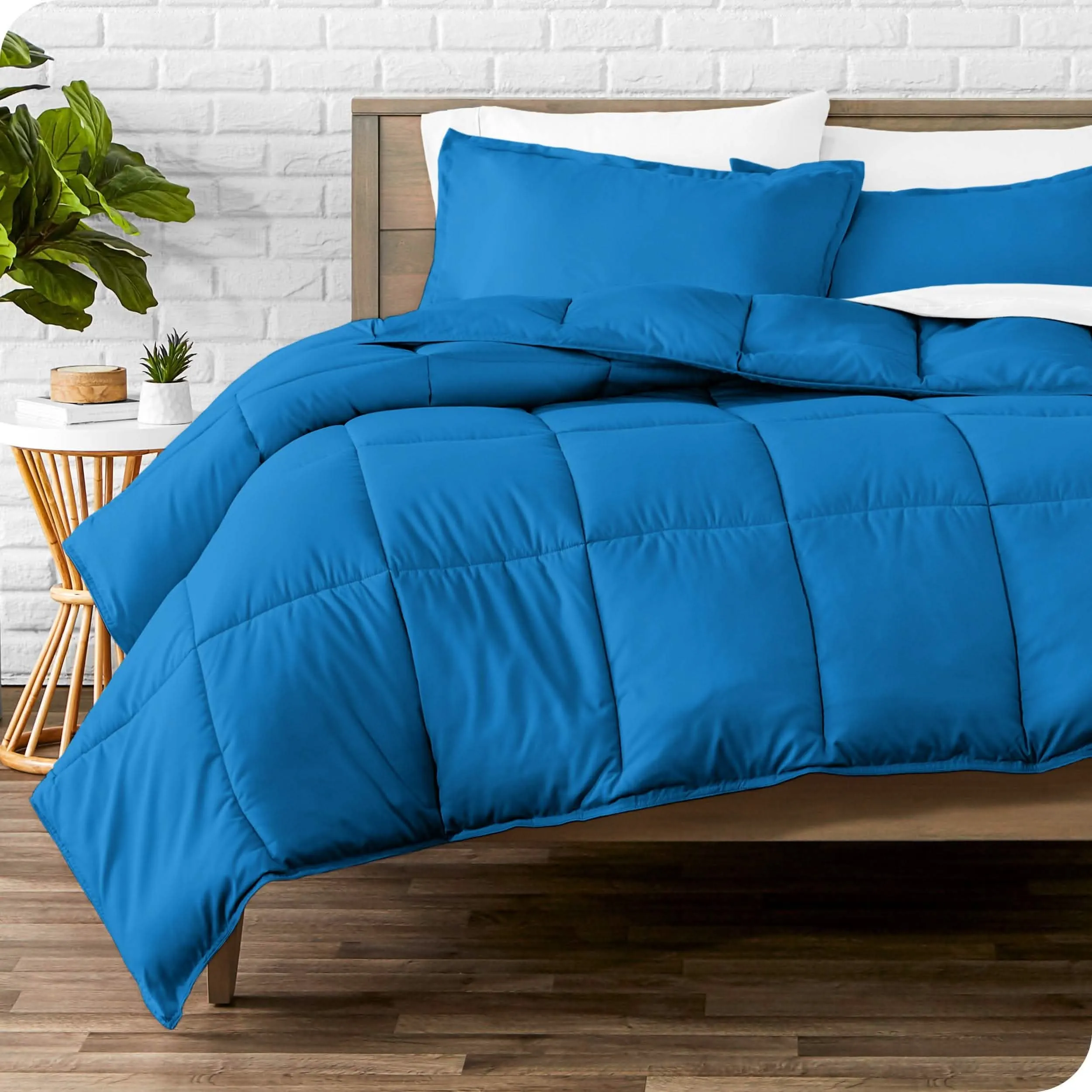 Down Alternative Box Stitch Comforter Set - Queen