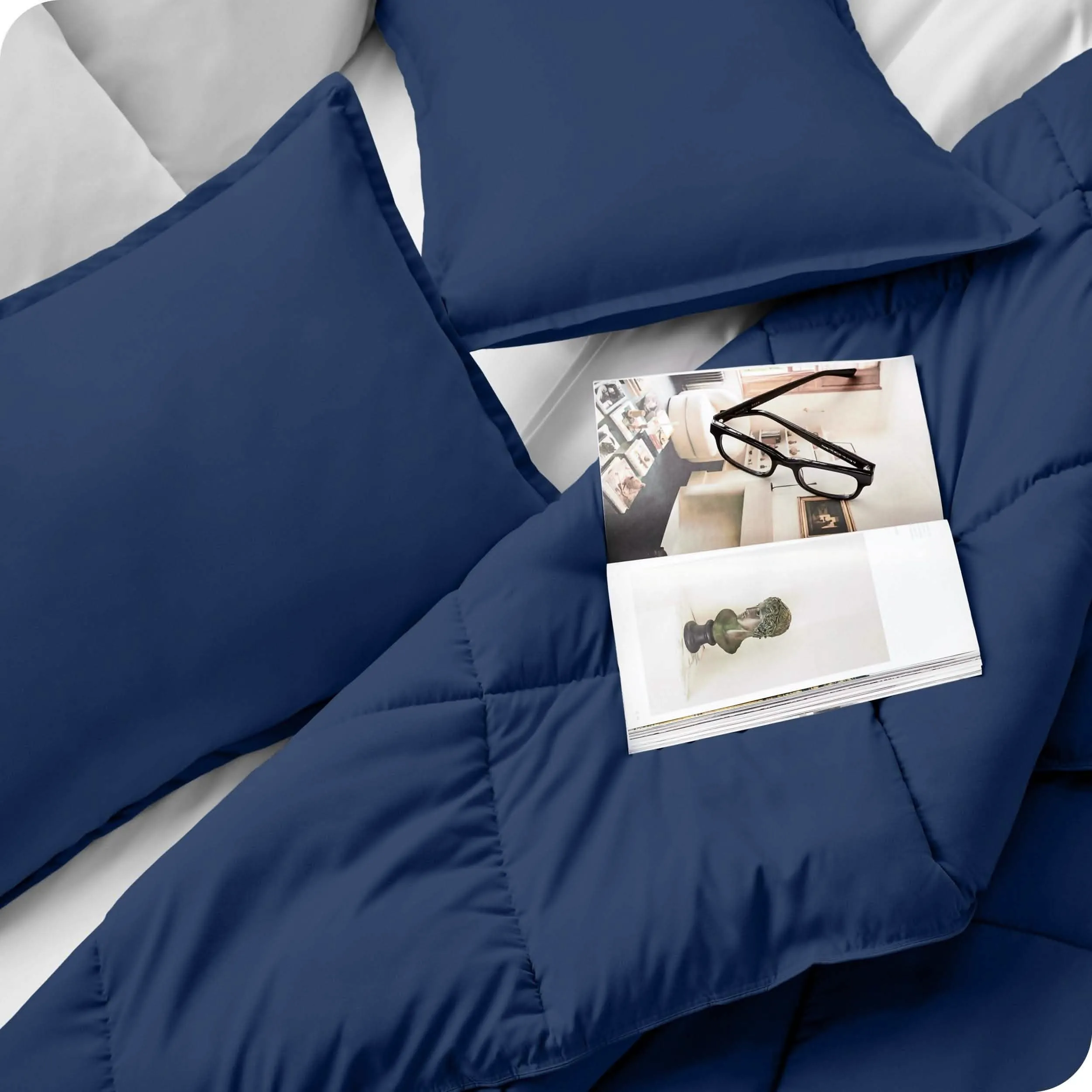 Down Alternative Box Stitch Comforter Set - Queen