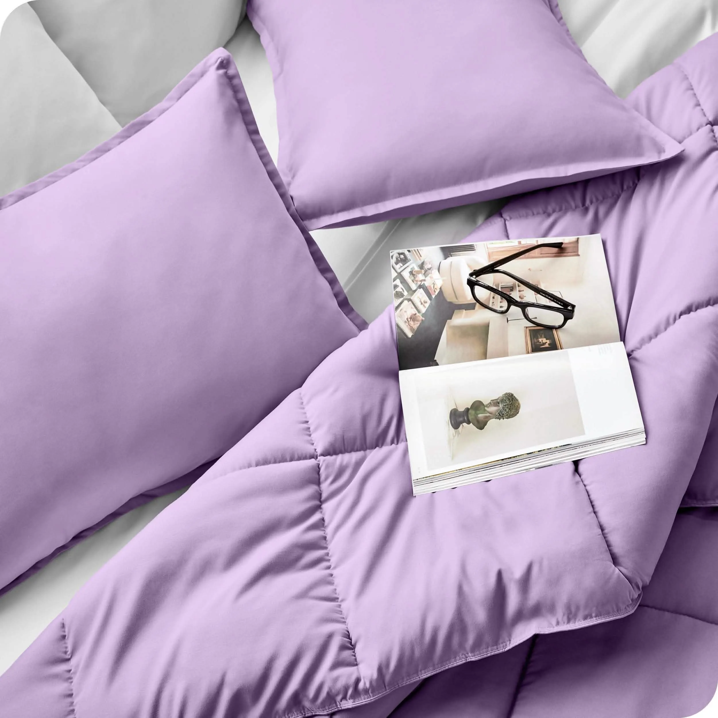 Down Alternative Box Stitch Comforter Set - Queen