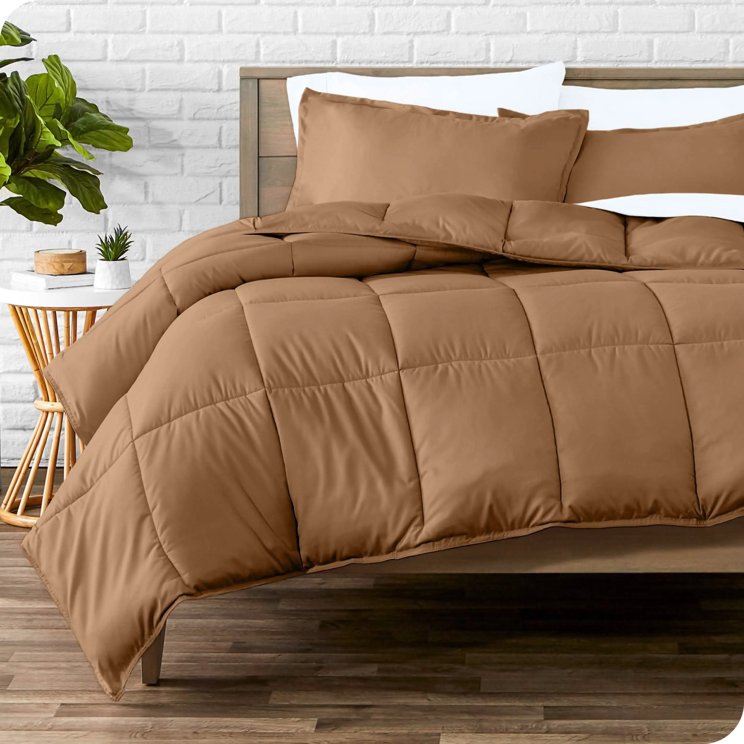 Down Alternative Box Stitch Comforter Set - Queen