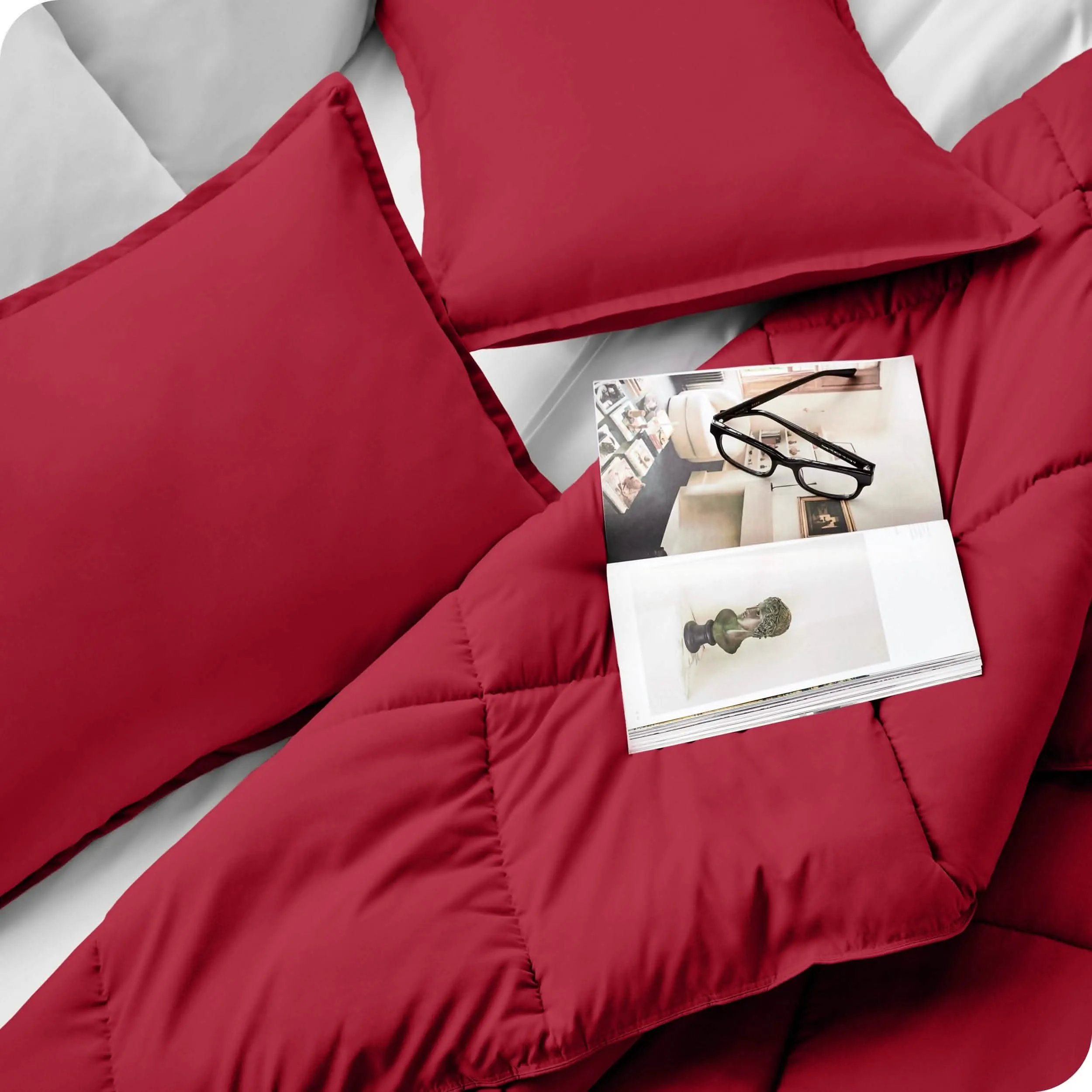 Down Alternative Box Stitch Comforter Set - Queen