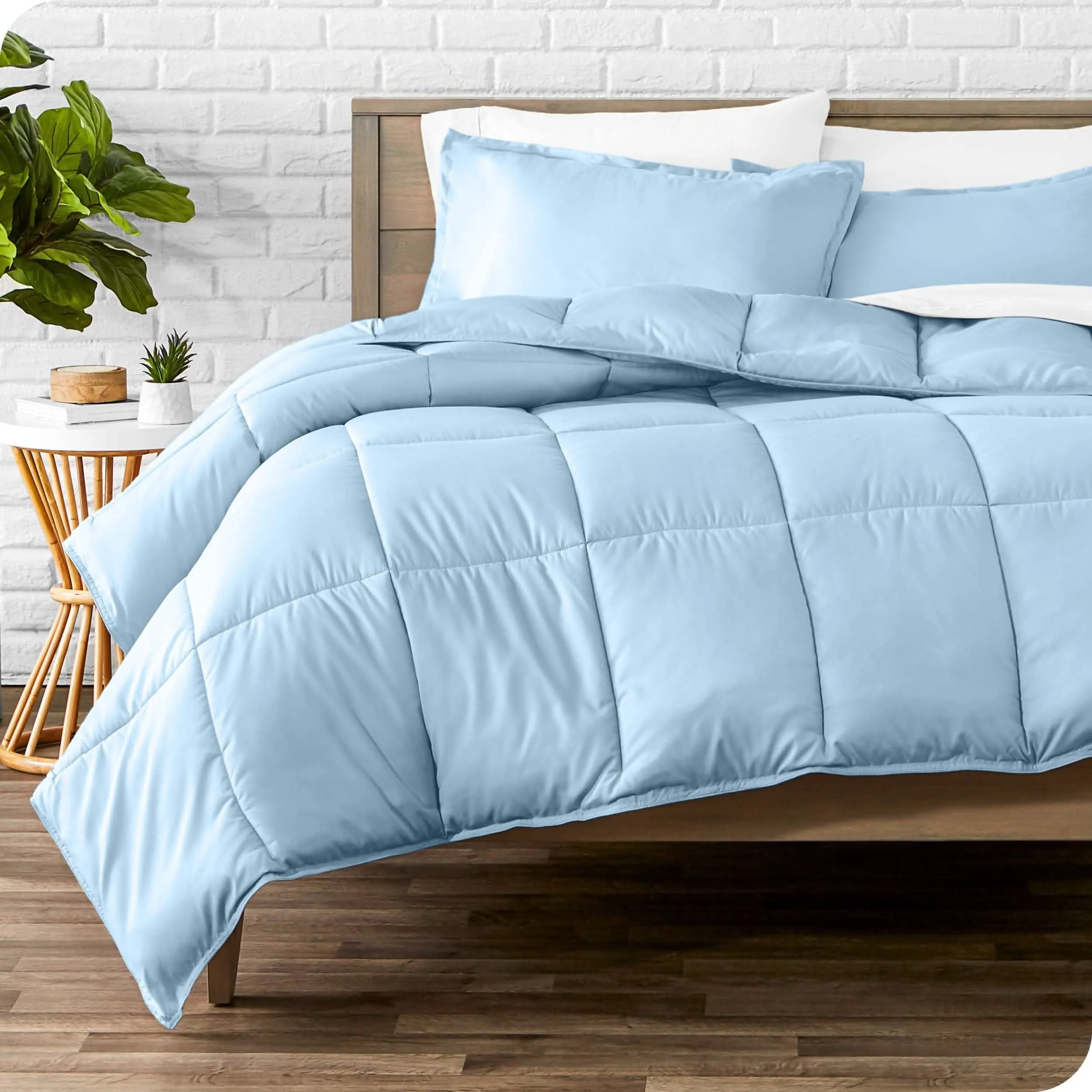 Down Alternative Box Stitch Comforter Set - Queen