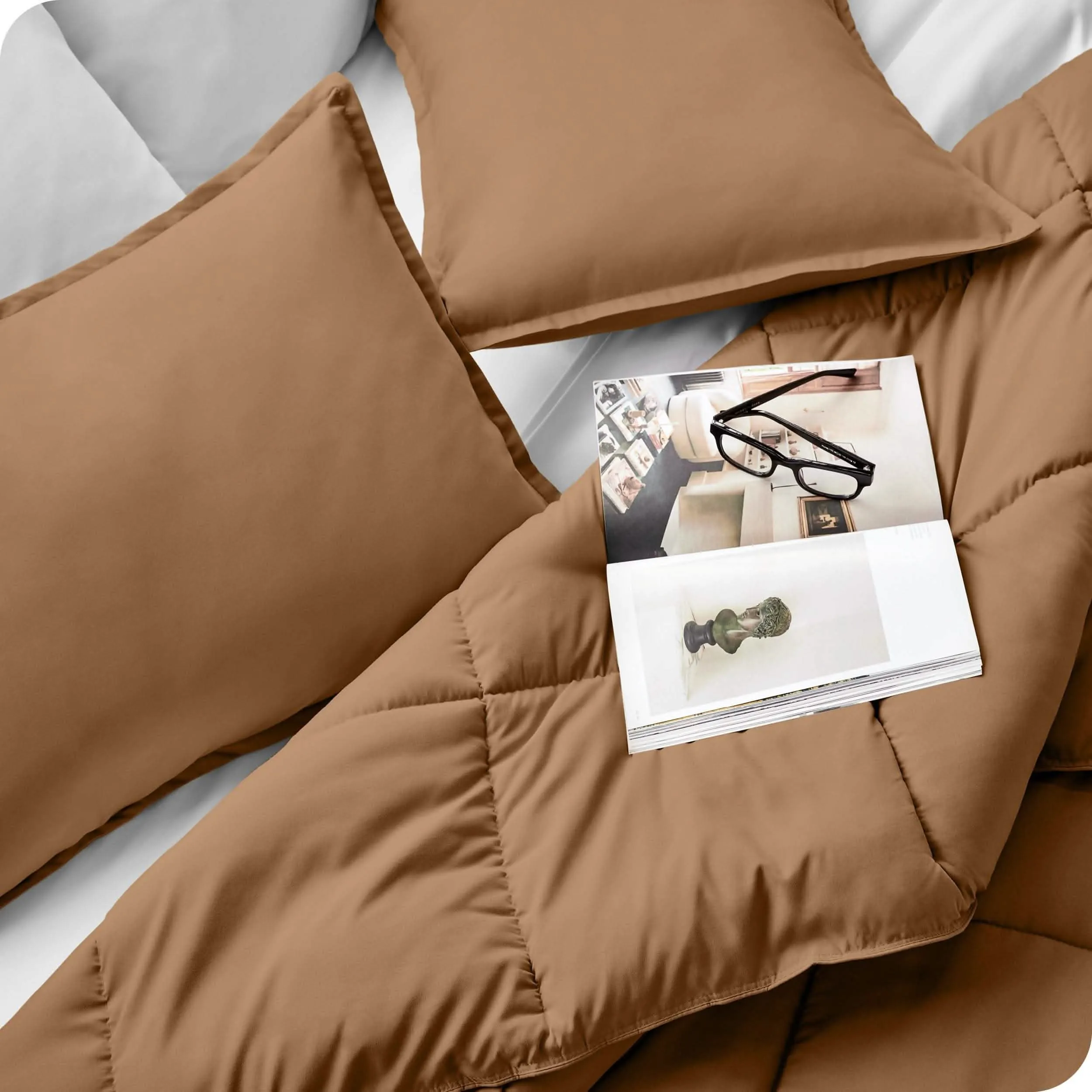 Down Alternative Box Stitch Comforter Set - Queen