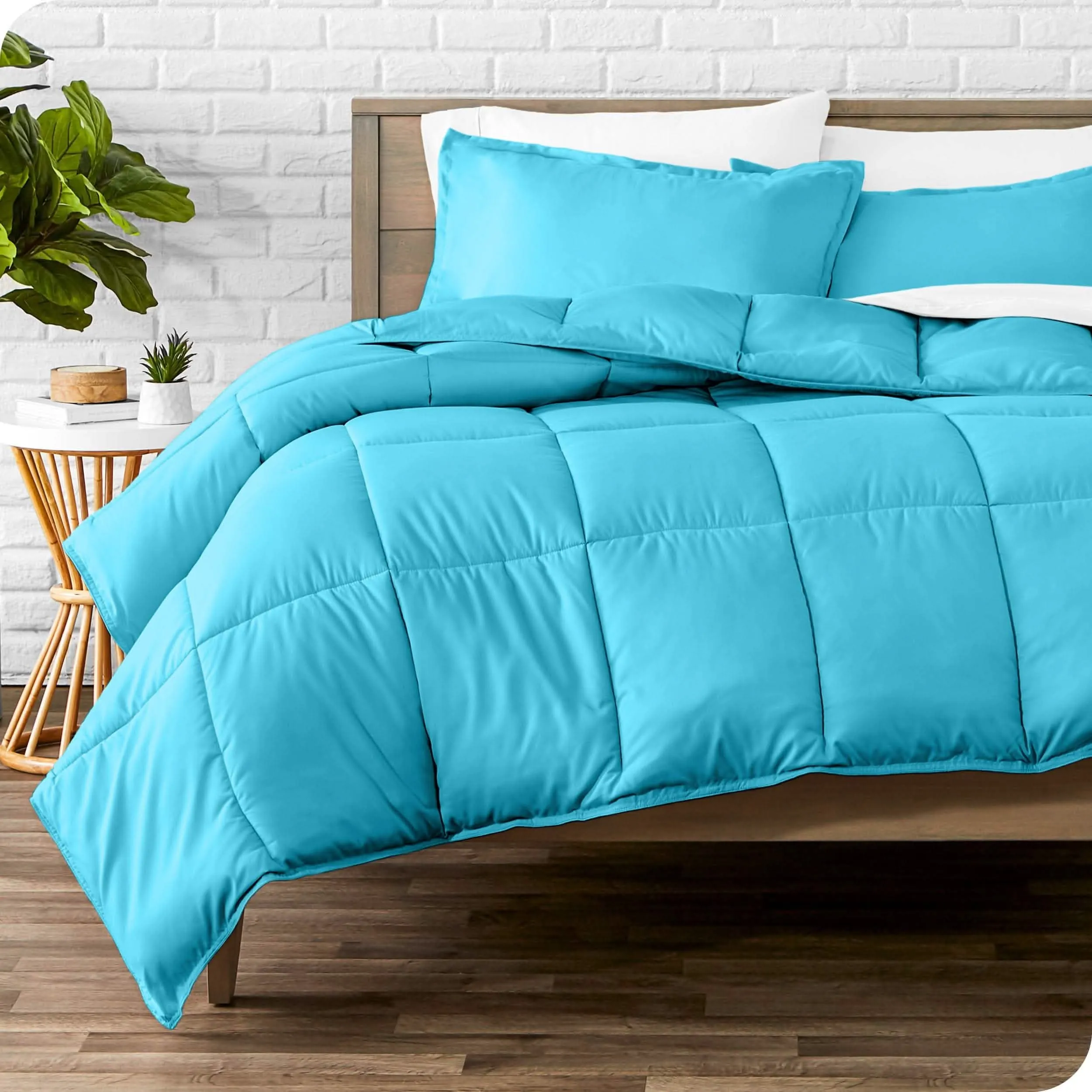 Down Alternative Box Stitch Comforter Set - Queen