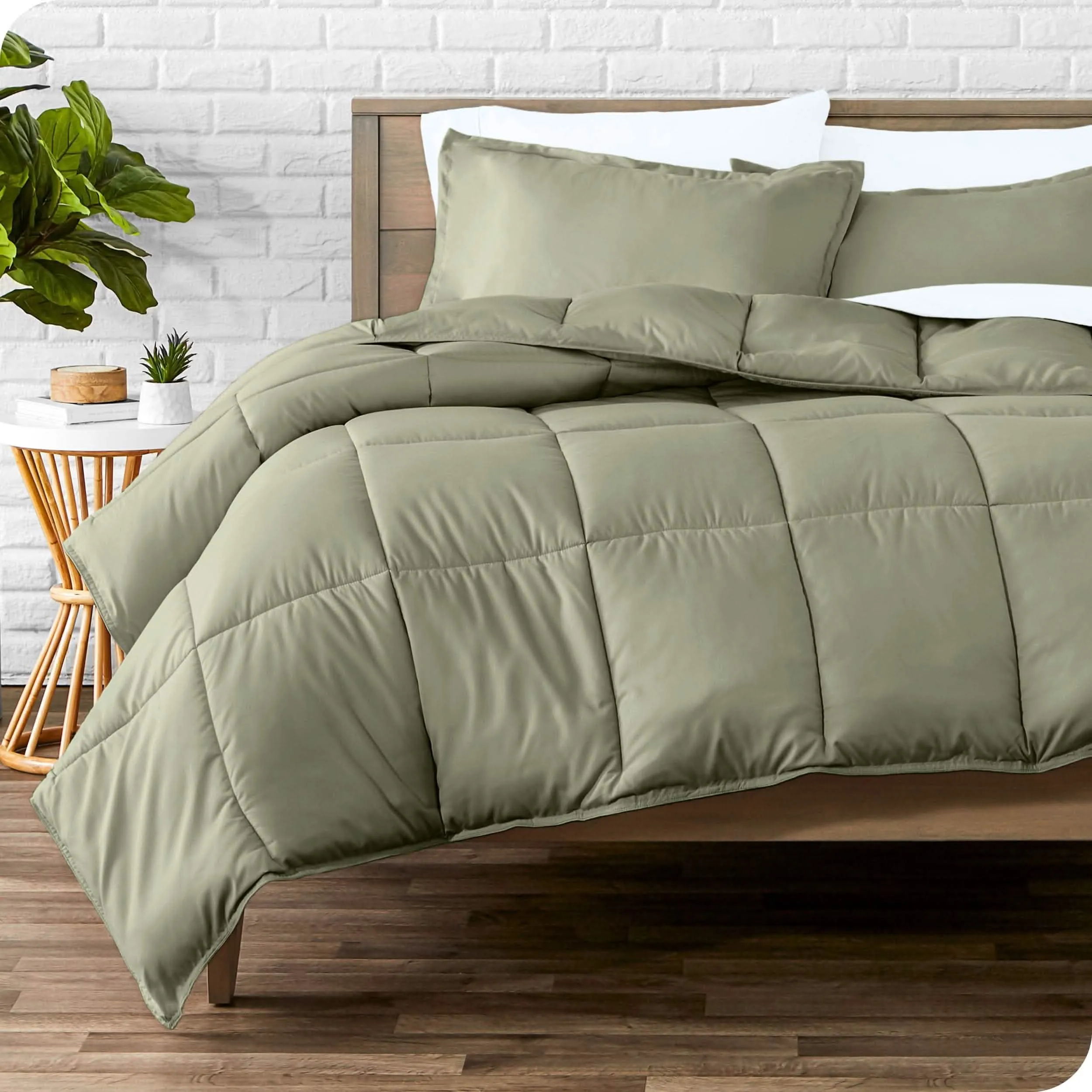 Down Alternative Box Stitch Comforter Set - Queen