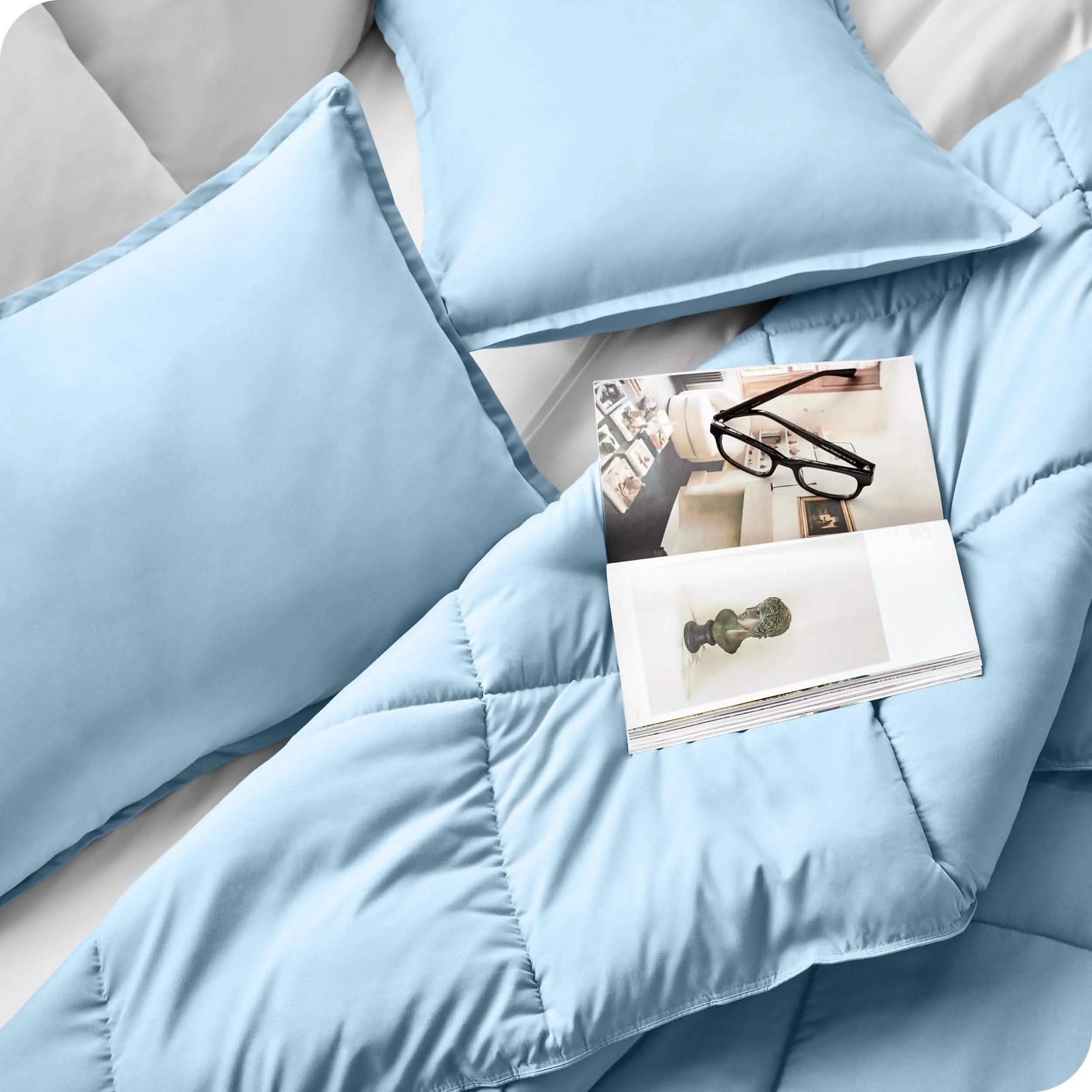 Down Alternative Box Stitch Comforter Set - Queen