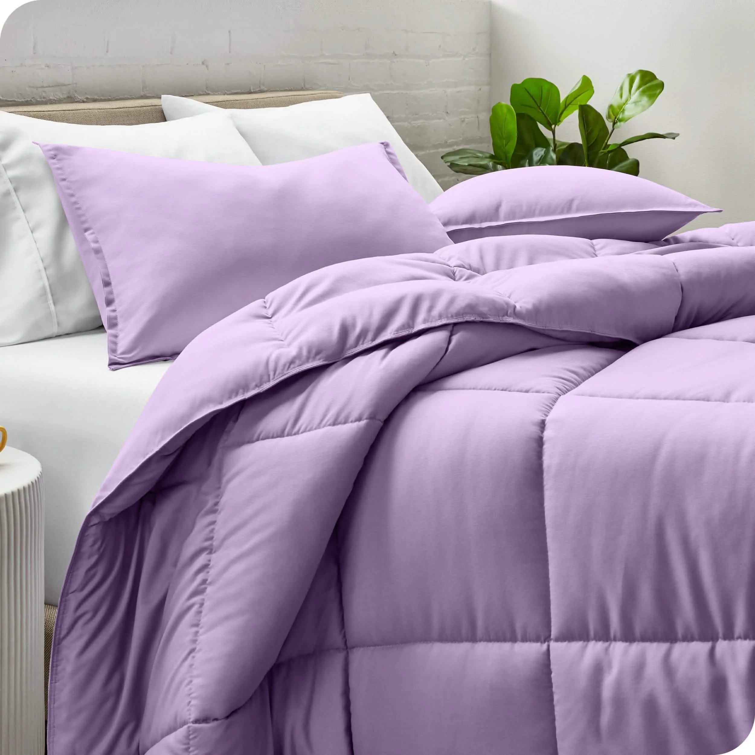 Down Alternative Box Stitch Comforter Set - Queen