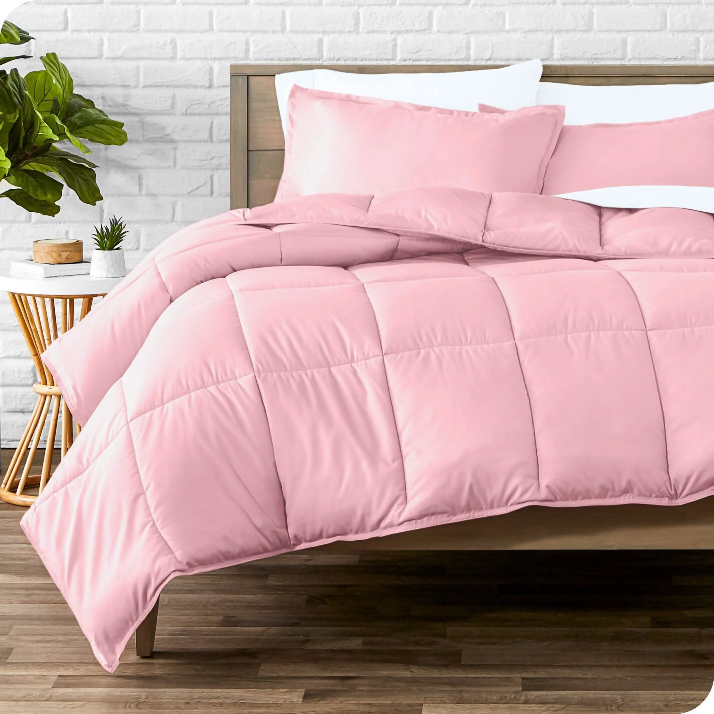 Down Alternative Box Stitch Comforter Set - Queen