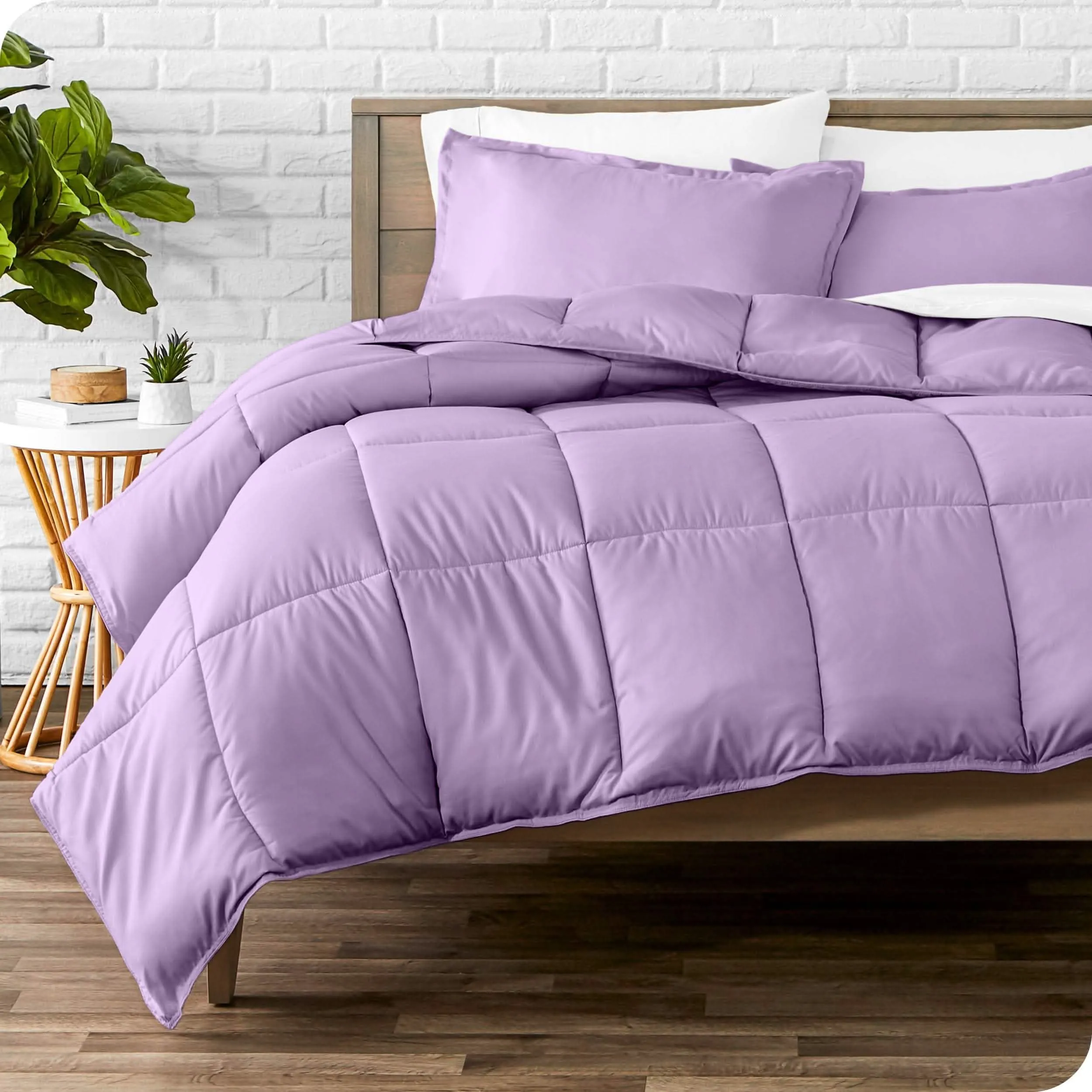 Down Alternative Box Stitch Comforter Set - Queen