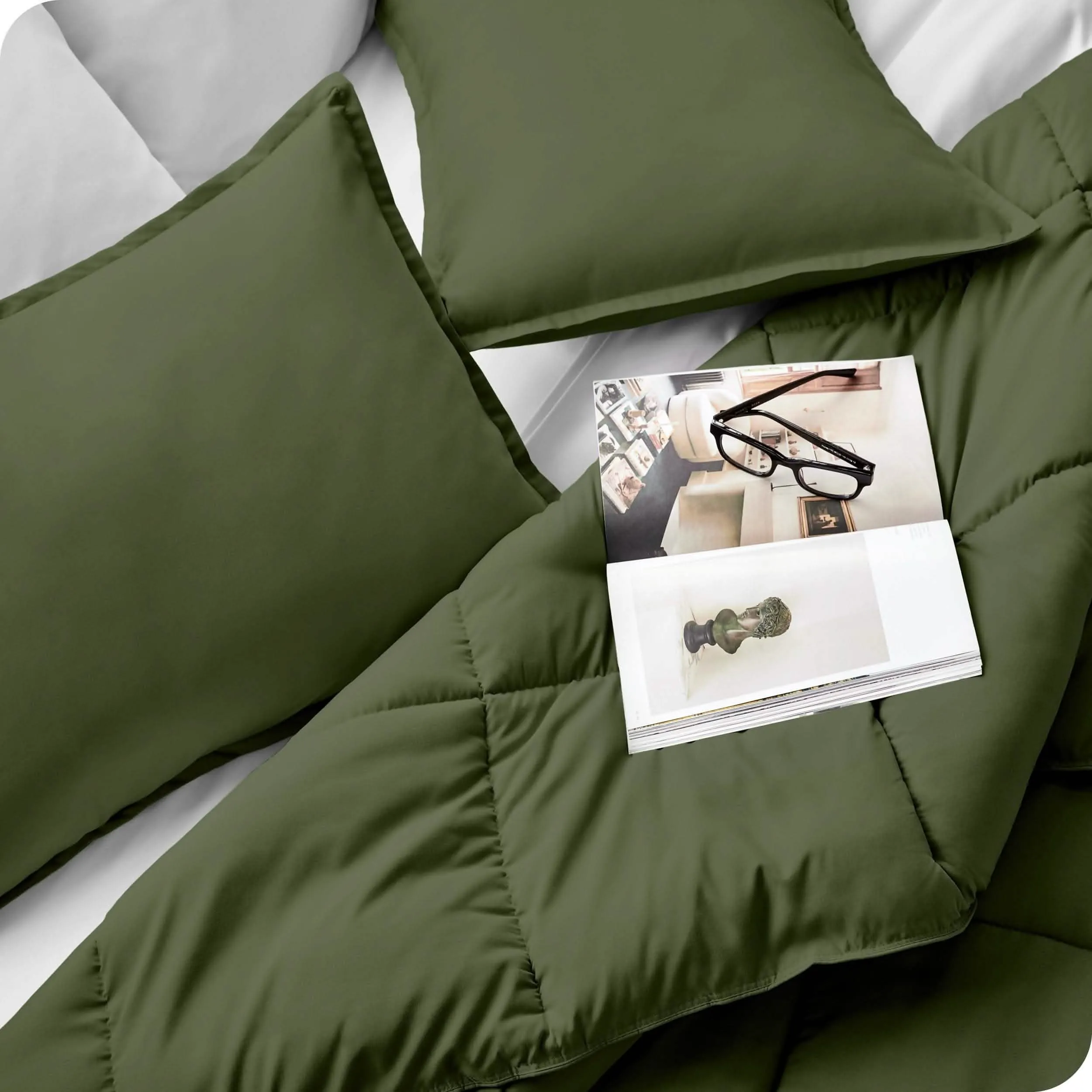 Down Alternative Box Stitch Comforter Set - Queen