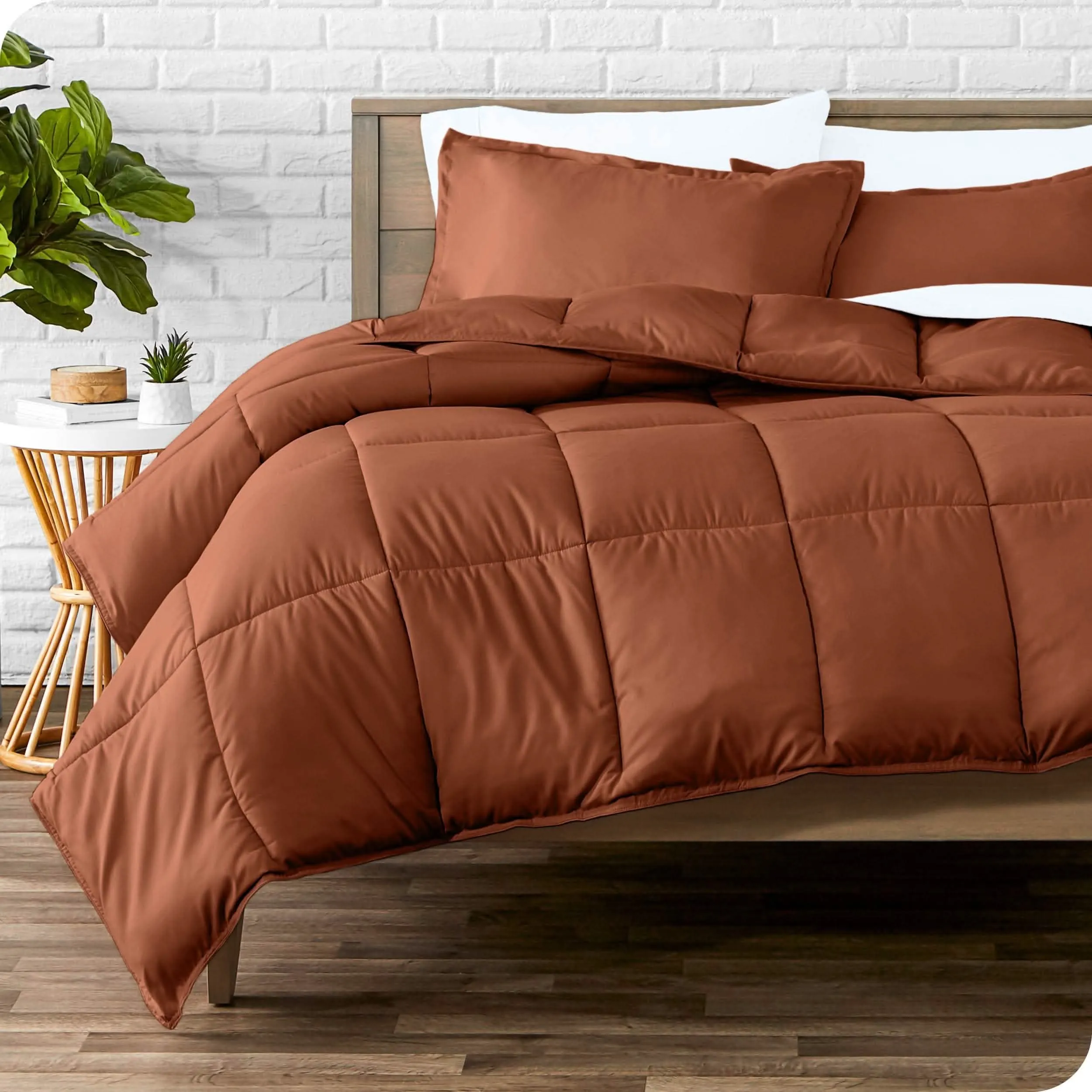 Down Alternative Box Stitch Comforter Set - Queen