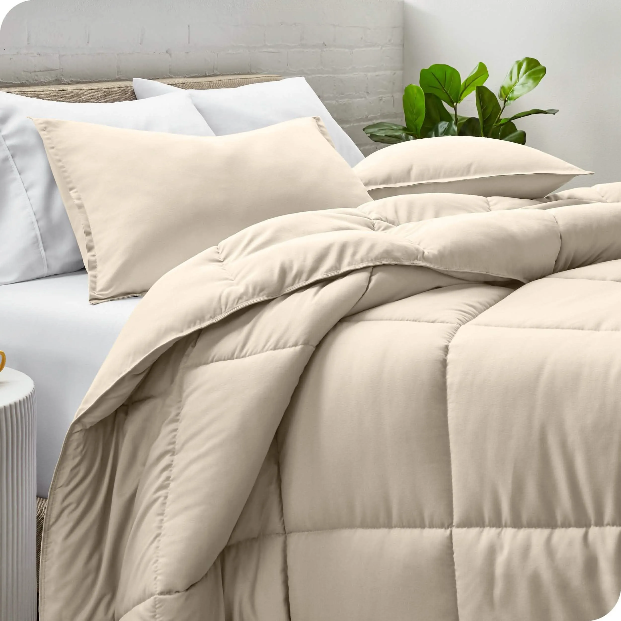 Down Alternative Box Stitch Comforter Set - Queen