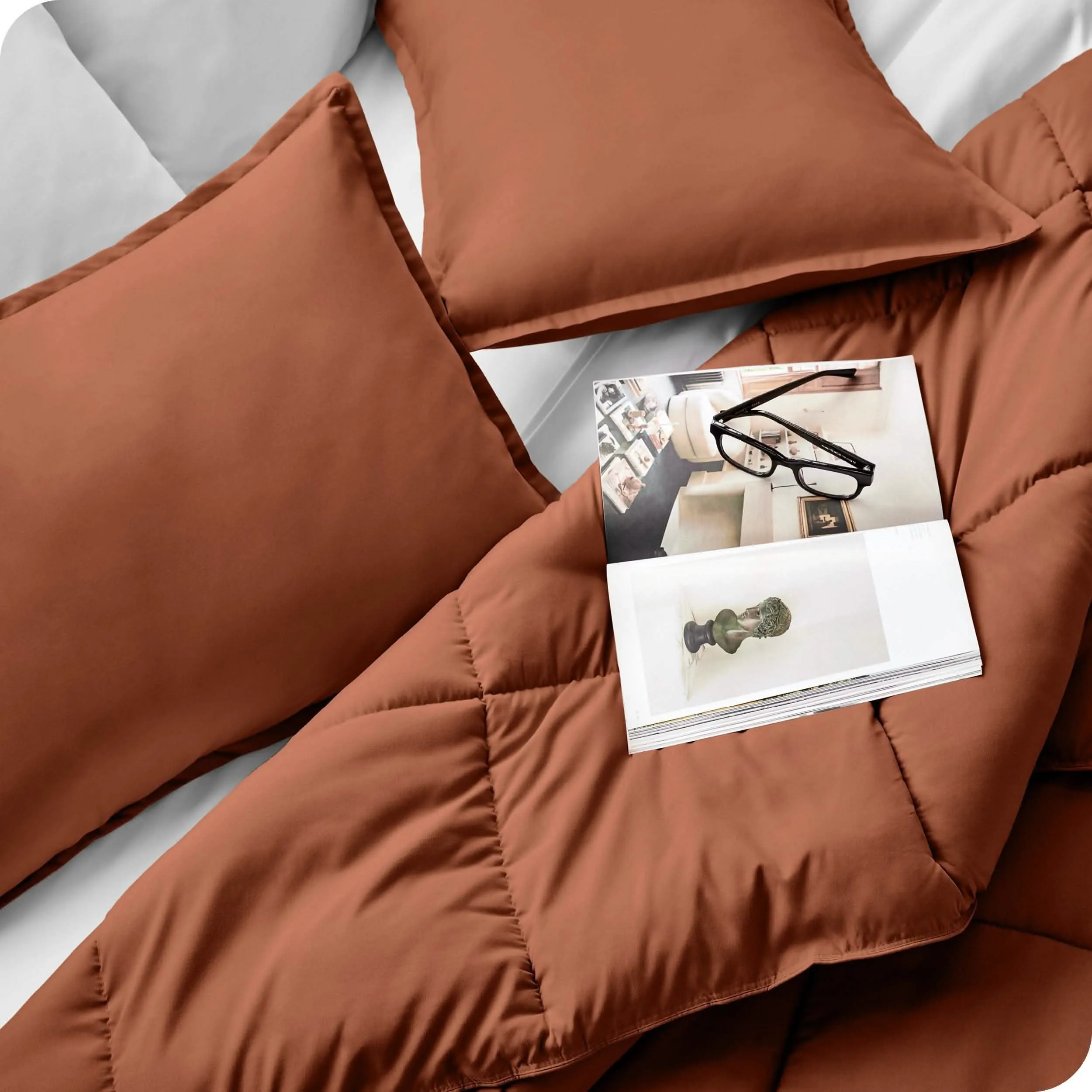 Down Alternative Box Stitch Comforter Set - Queen