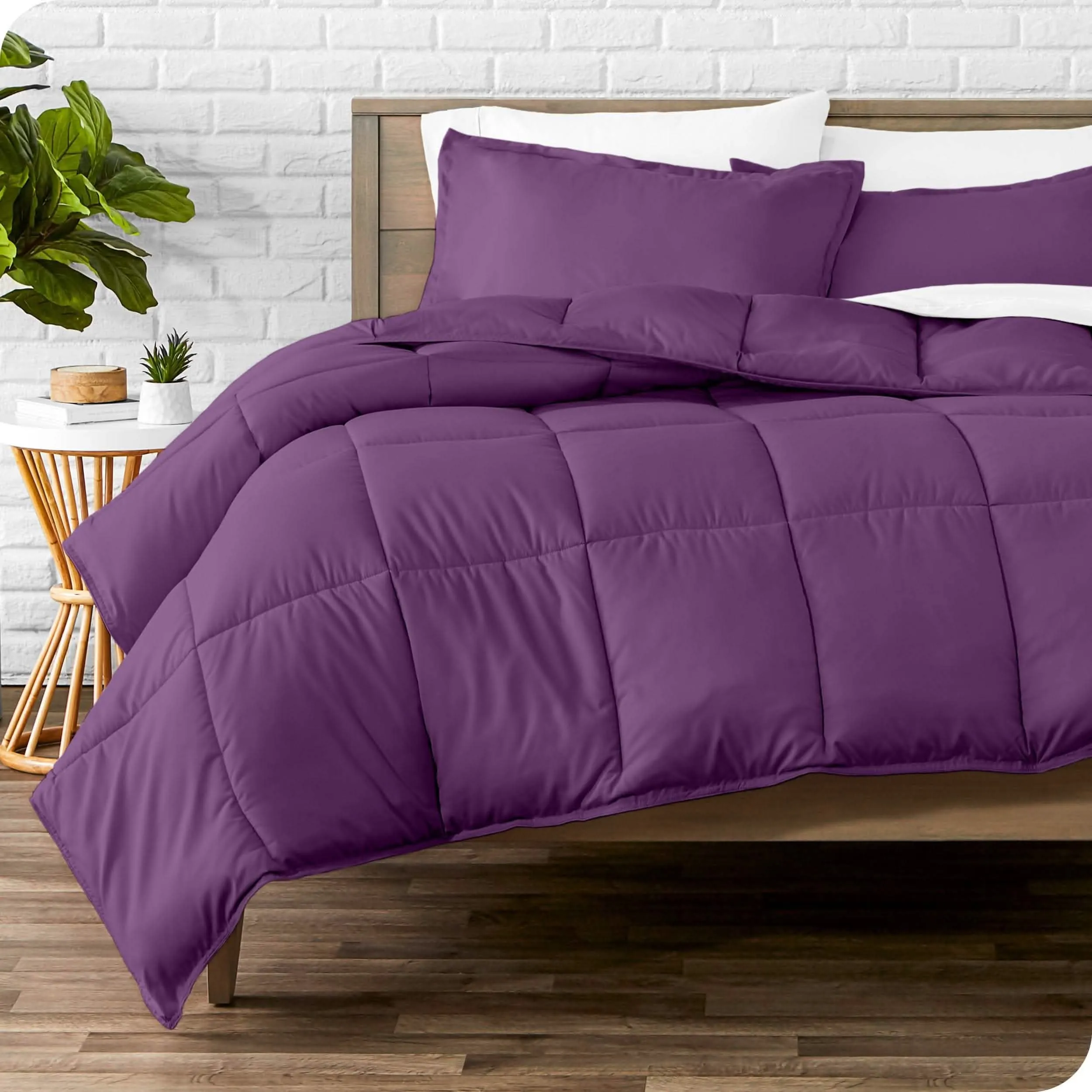 Down Alternative Box Stitch Comforter Set - Queen