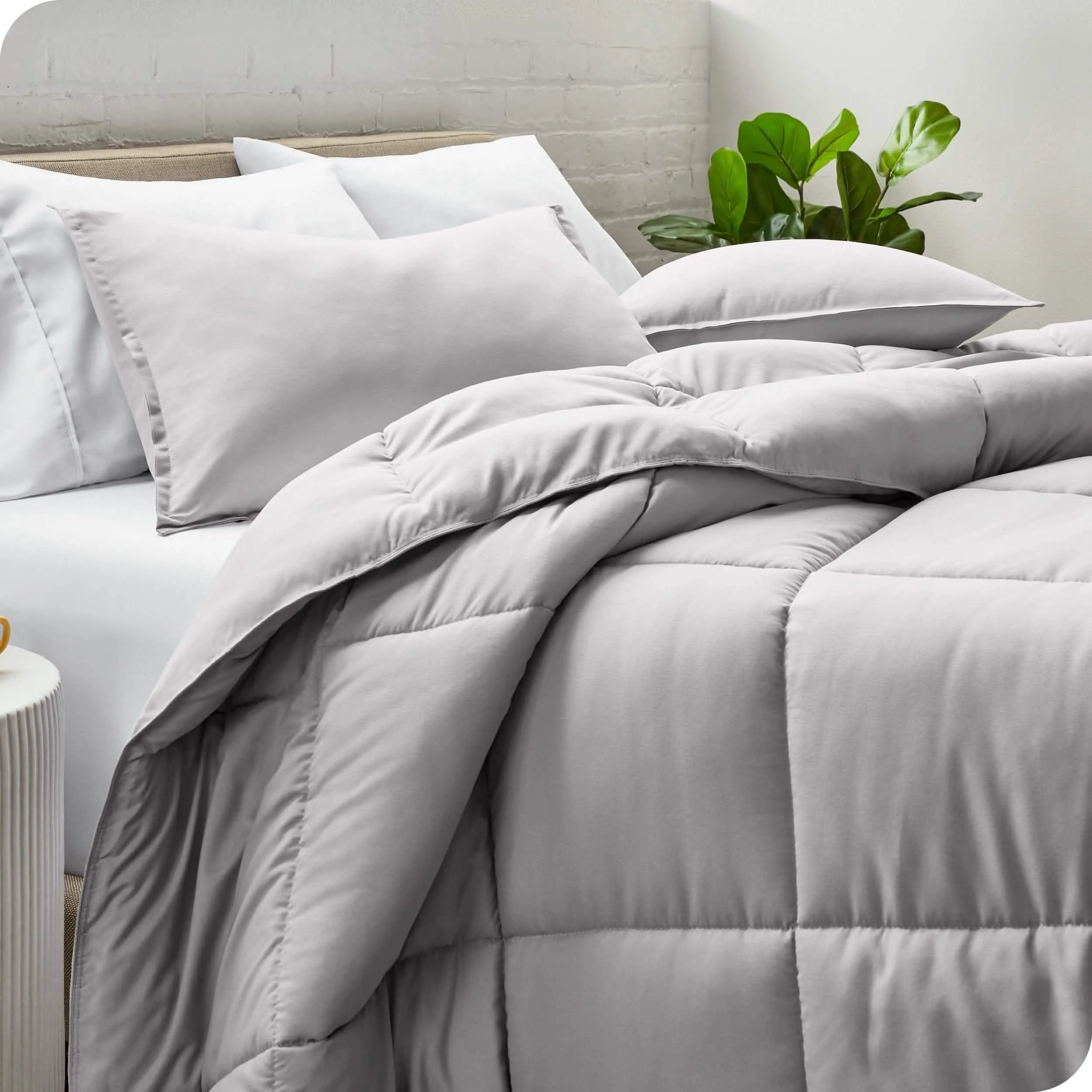 Down Alternative Box Stitch Comforter Set - Queen