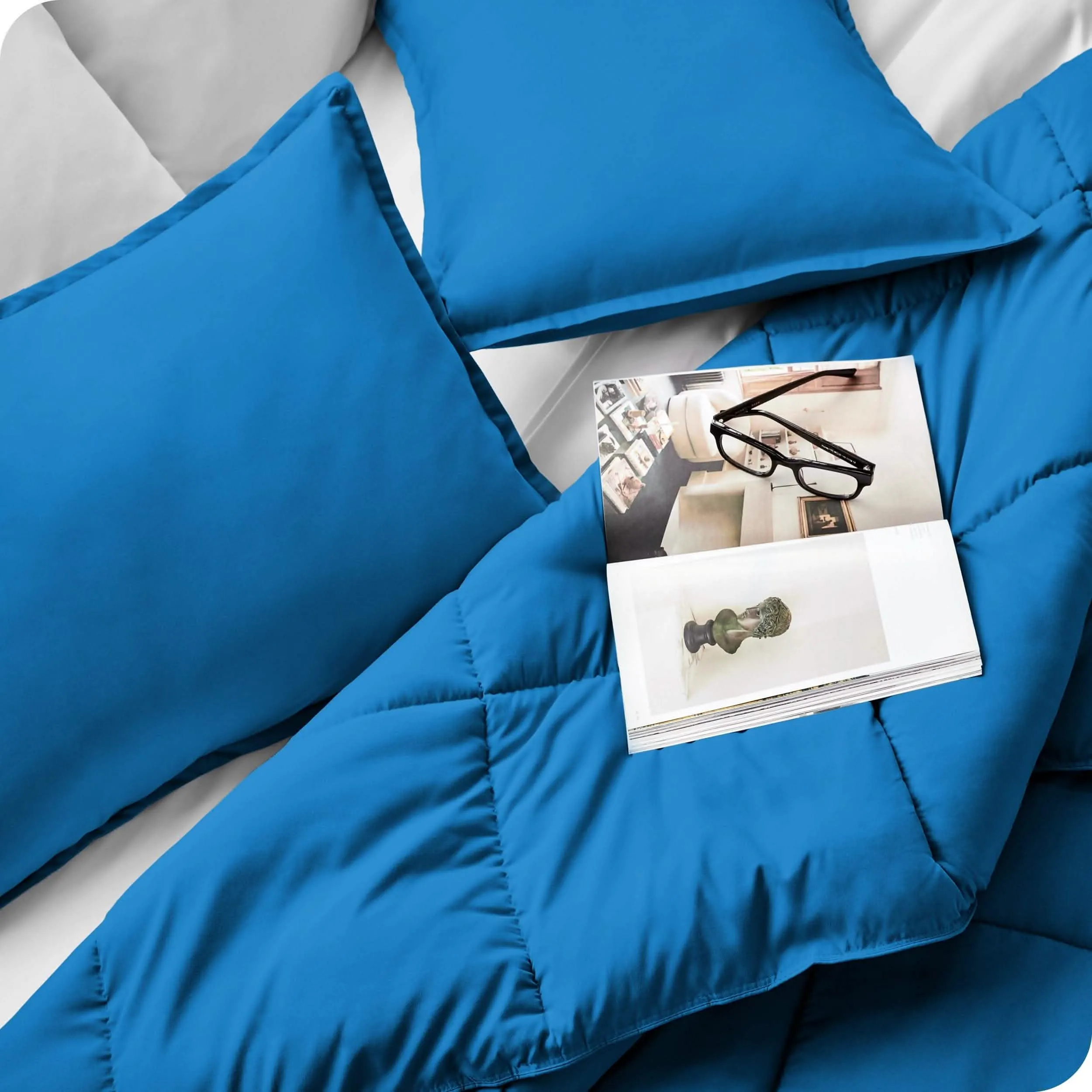 Down Alternative Box Stitch Comforter Set - Queen