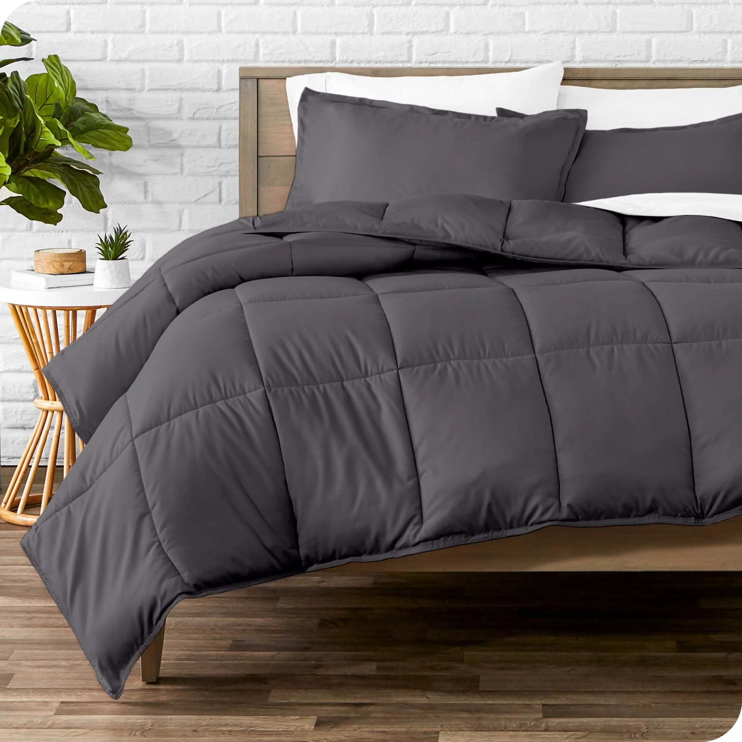 Down Alternative Box Stitch Comforter Set - Queen